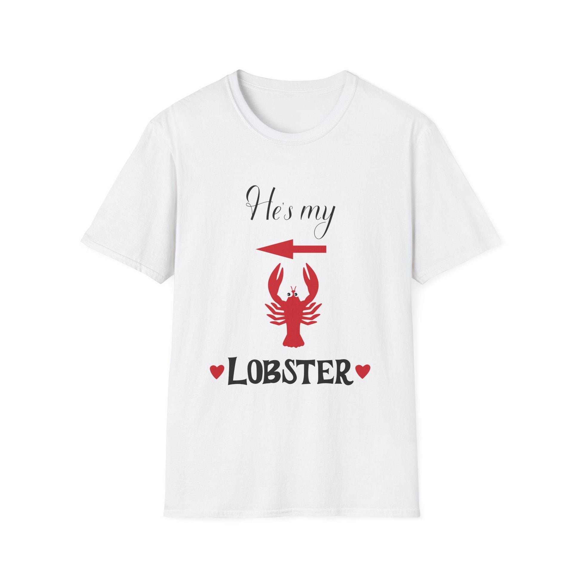 Couple's Unisex Softstyle T-Shirts He's My Lobster She's My Lobster, Engagement Party Gift, Valentine's Day Matching Tees, Couple's Gift