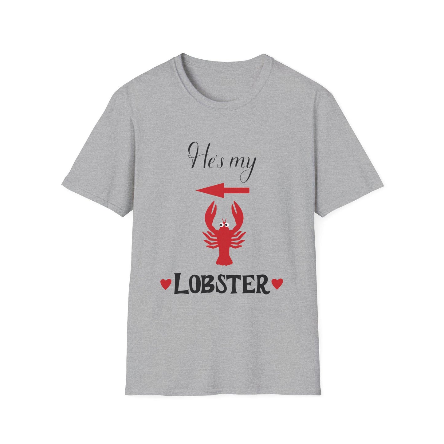 Couple's Unisex Softstyle T-Shirts He's My Lobster She's My Lobster, Engagement Party Gift, Valentine's Day Matching Tees, Couple's Gift