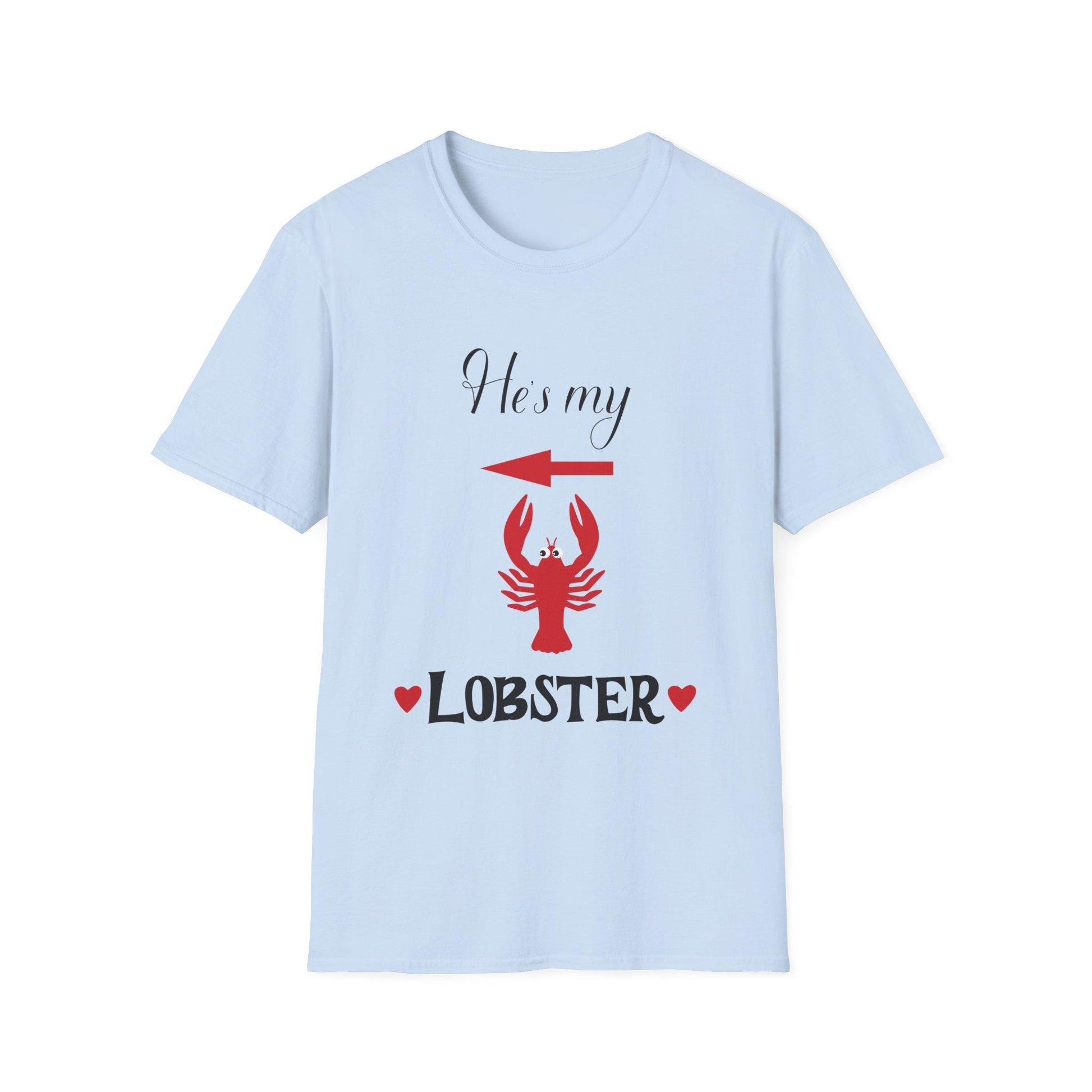 Couple's Unisex Softstyle T-Shirts He's My Lobster She's My Lobster, Engagement Party Gift, Valentine's Day Matching Tees, Couple's Gift