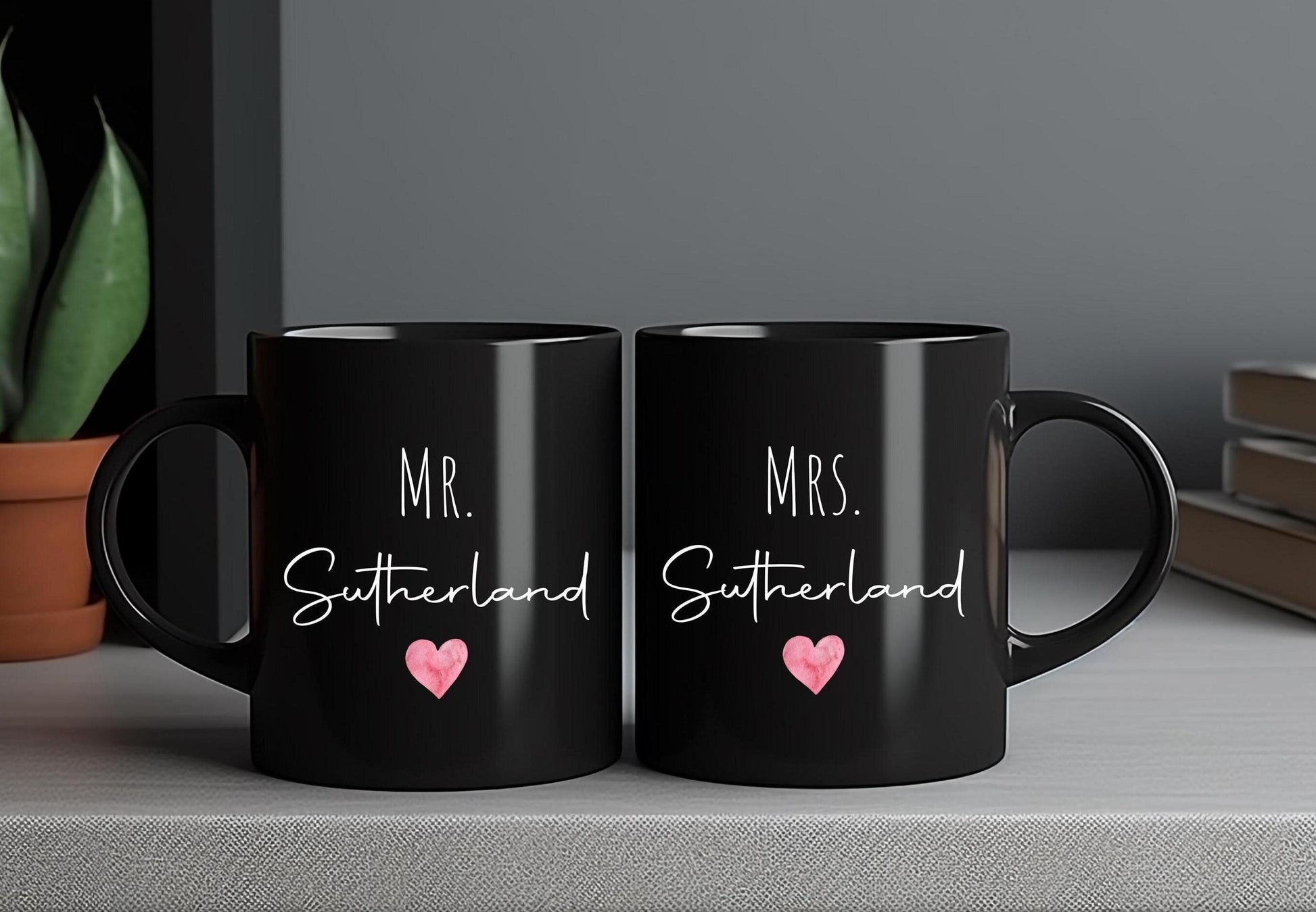 Couple's Mug Set, Mr and Mrs Mugs, Valentine's Day Gift, Wedding Gift, Anniversary Gift, Couple Gift