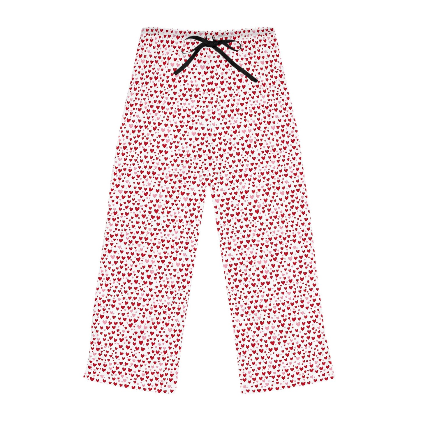 Heart Pattern Women's Pajama Pants, Valentine's Day Lounge Wear, Cute Anniversary Gift, Comfy Sleepwear