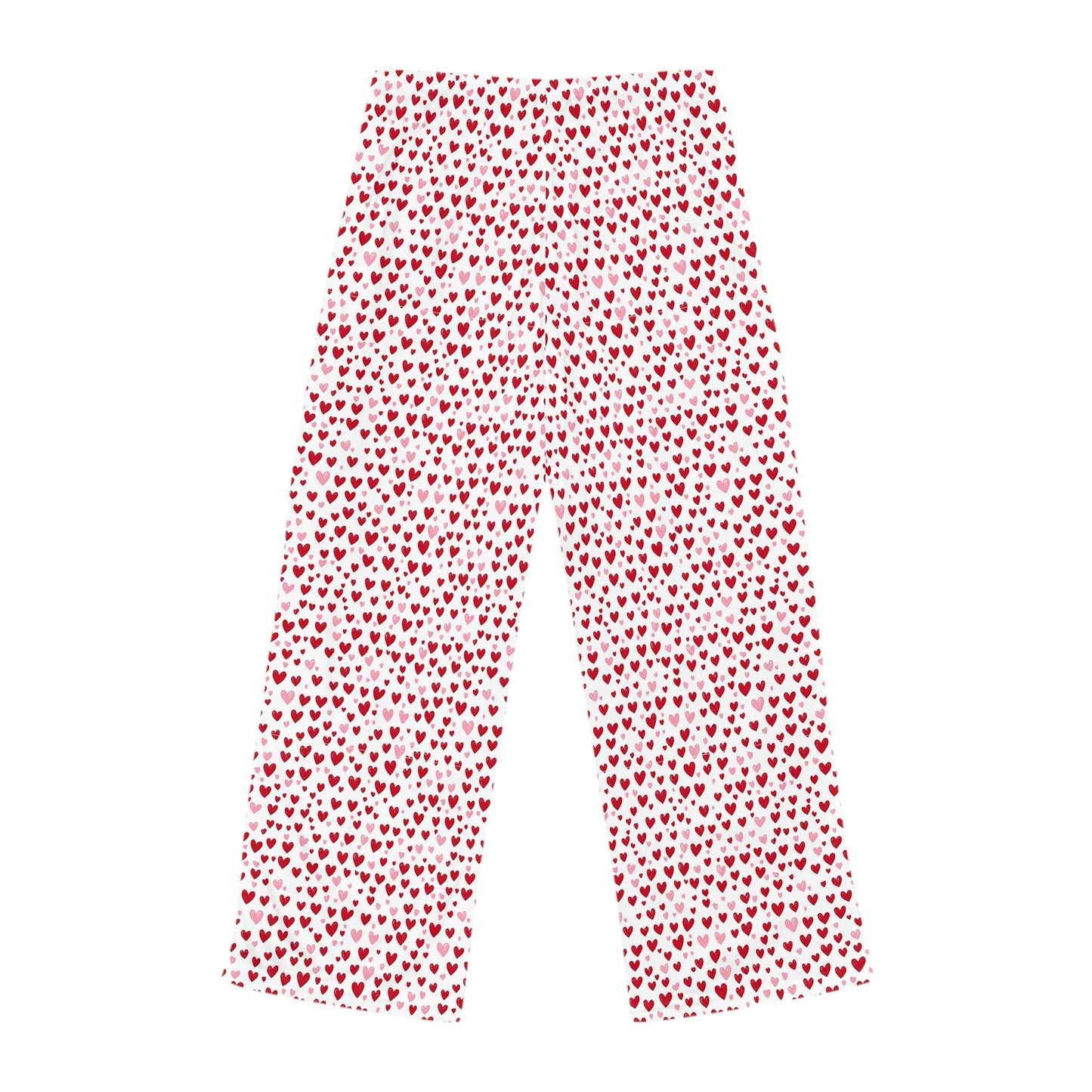 Heart Pattern Women's Pajama Pants, Valentine's Day Lounge Wear, Cute Anniversary Gift, Comfy Sleepwear