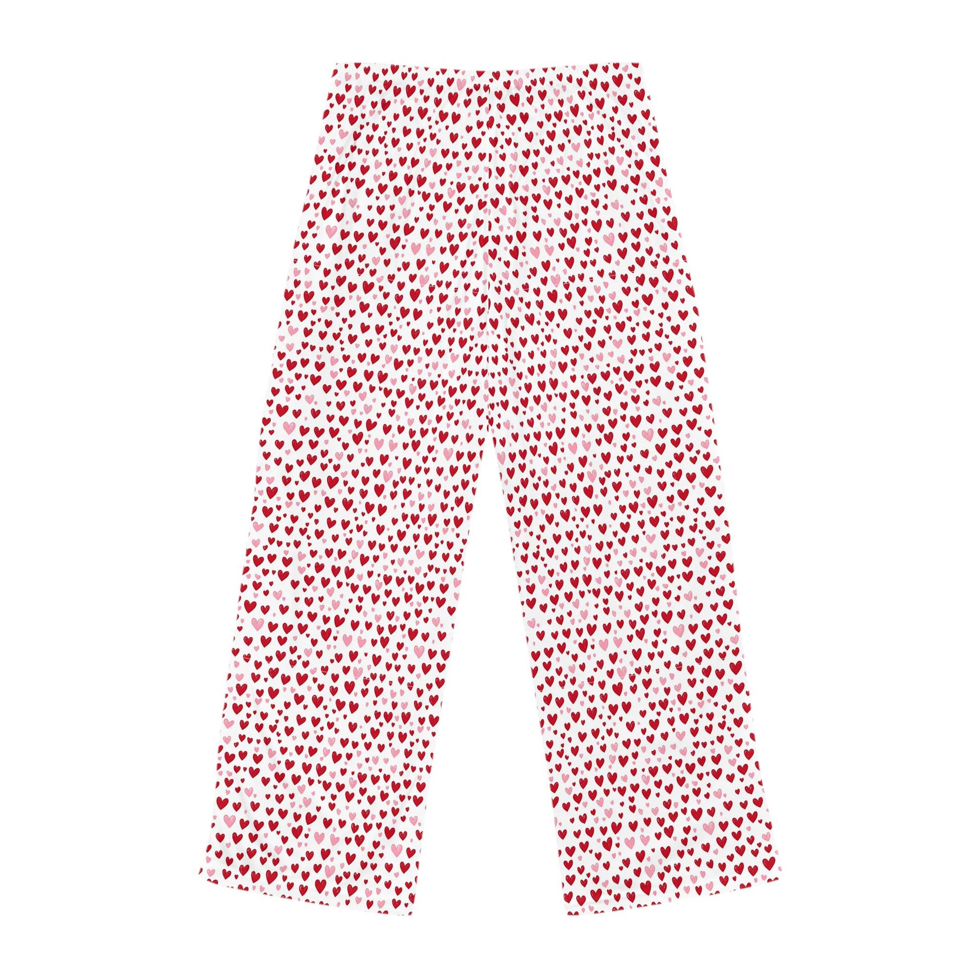 Heart Pattern Women's Pajama Pants, Valentine's Day Lounge Wear, Cute Anniversary Gift, Comfy Sleepwear