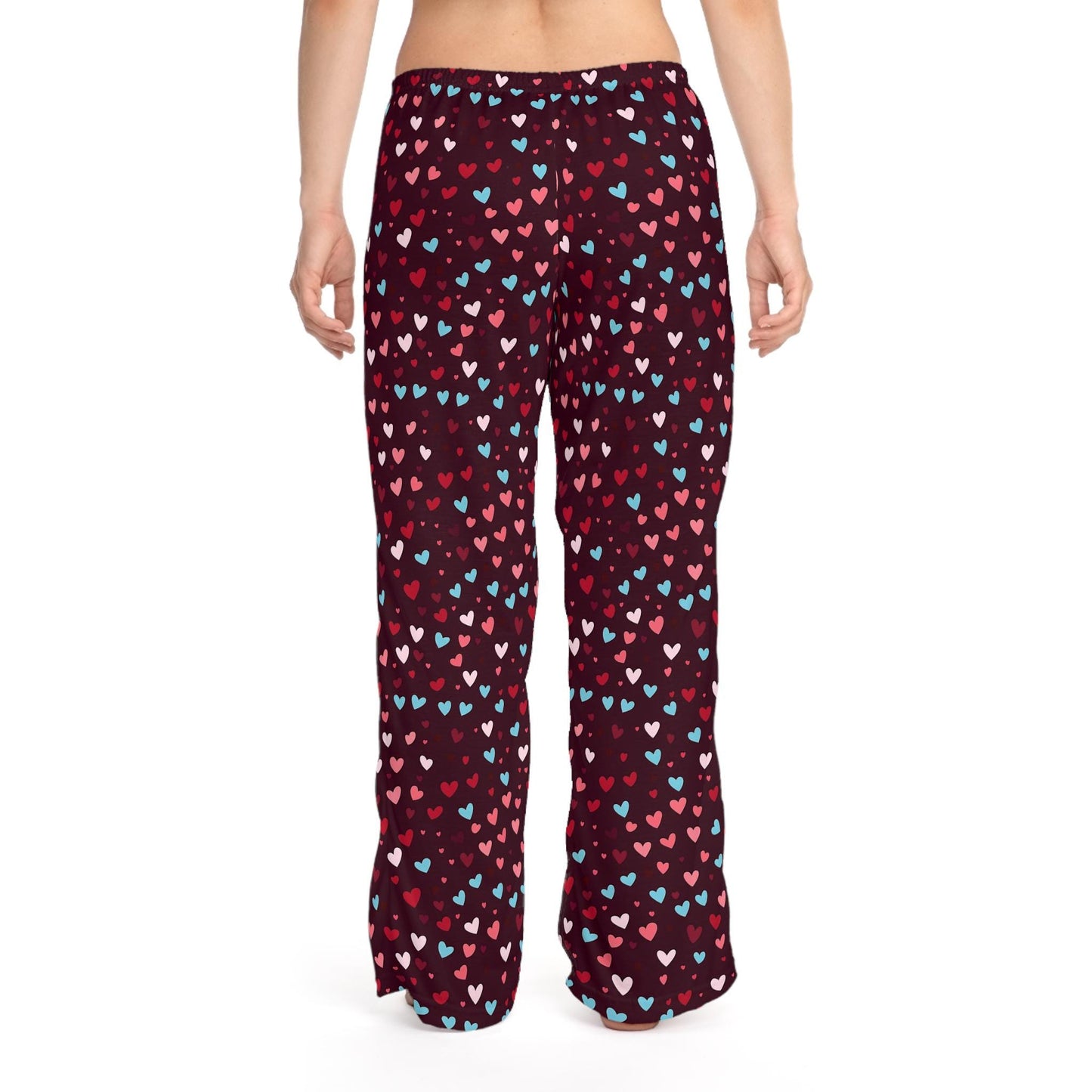 Heart Pattern Women's Pajama Pants, Valentine's Day Gift, Anniversary Pajamas, Comfy Sleepwear, Cute Lounge Pants