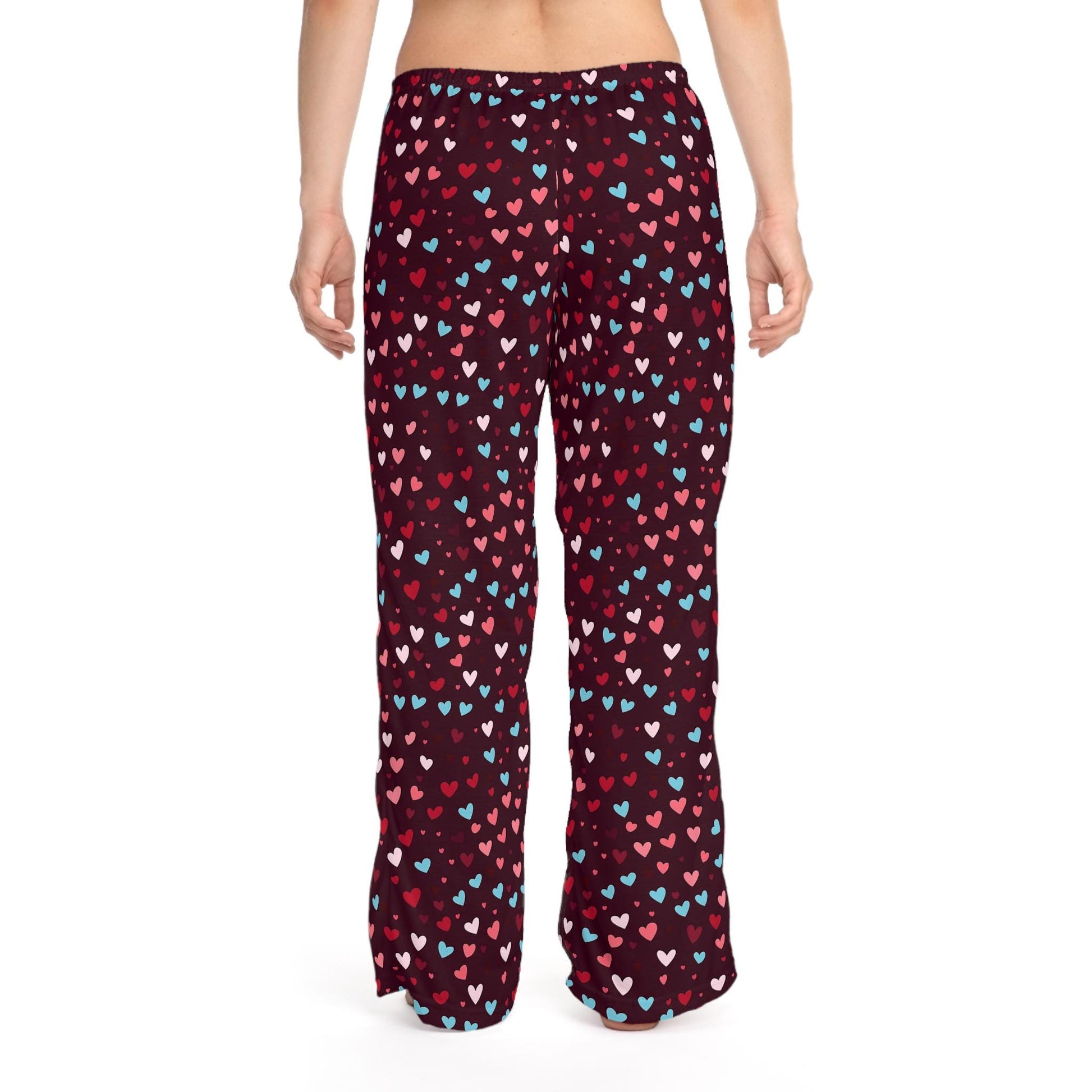 Heart Pattern Women's Pajama Pants, Valentine's Day Gift, Anniversary Pajamas, Comfy Sleepwear, Cute Lounge Pants