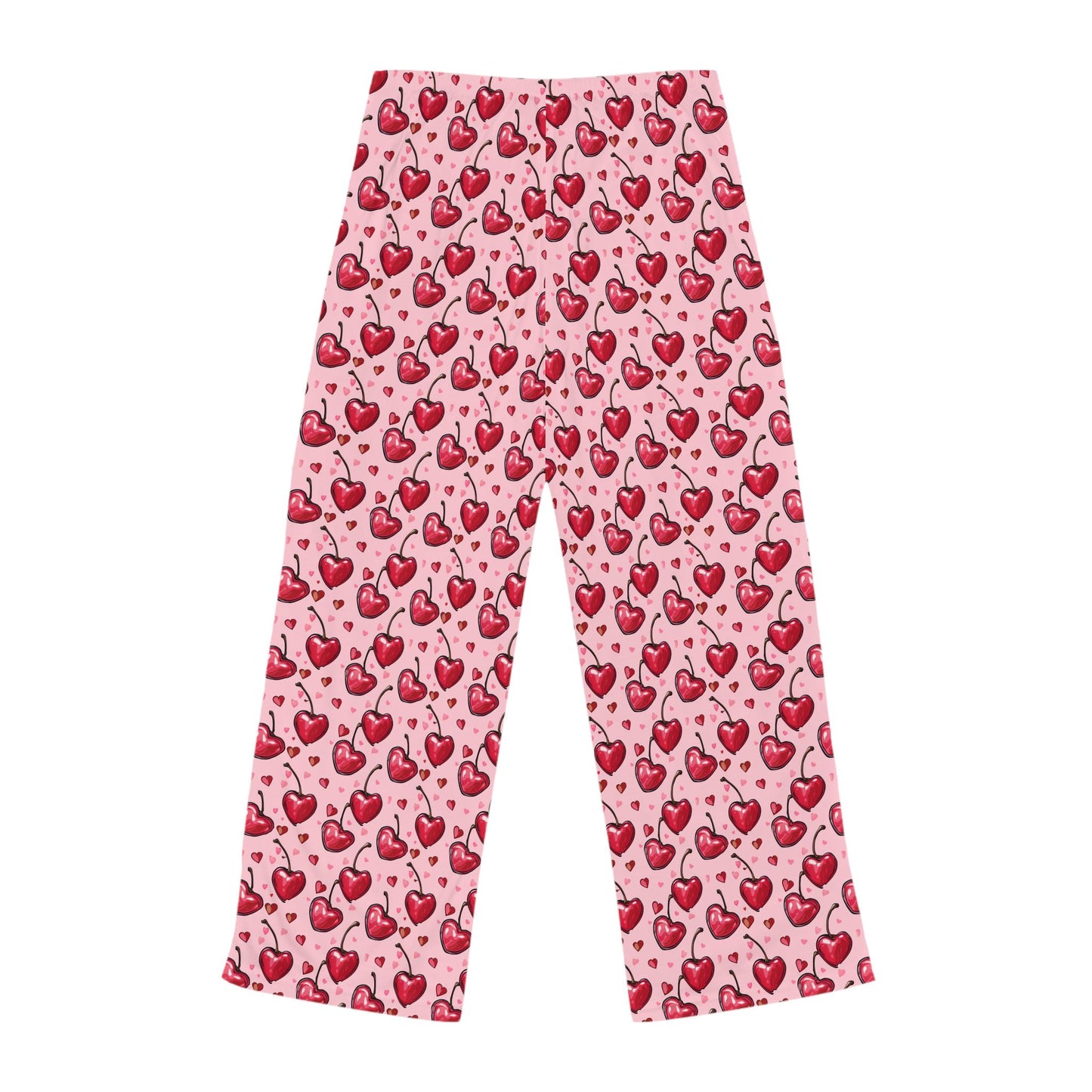 Cherry Heart Women's Pajama Pants, Comfy Lounge Wear for Everyday or Gifting on Valentine's Day, Birthdays, Anniversaries, Cute Sleepwear