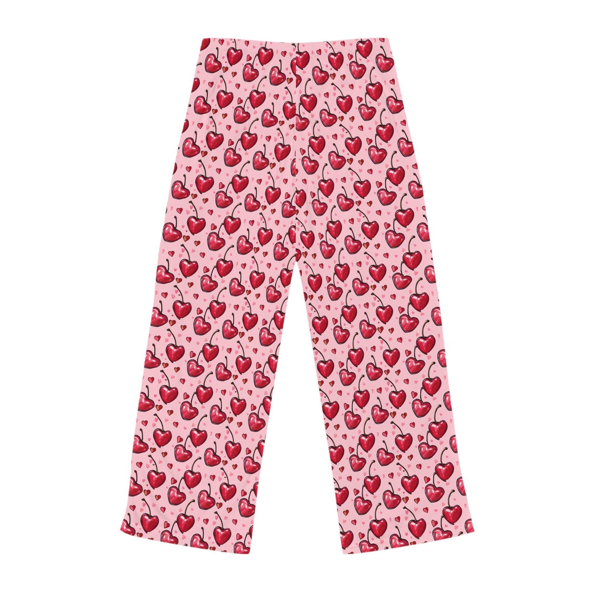 Cherry Heart Women's Pajama Pants, Comfy Lounge Wear for Everyday or Gifting on Valentine's Day, Birthdays, Anniversaries, Cute Sleepwear