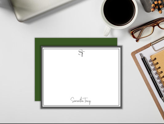 Personalized Stationery Modern Style - Set of note cards & envelopes