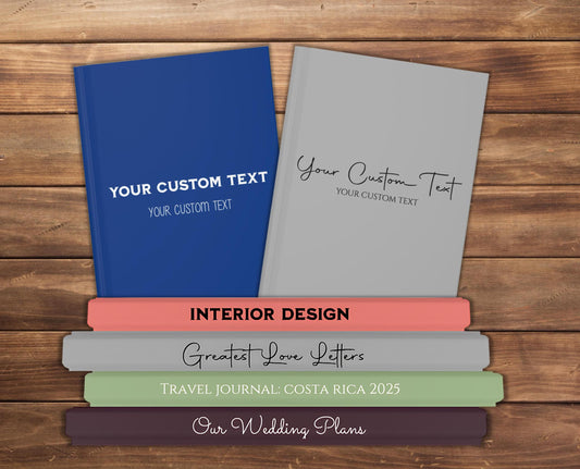 Personalized Hardcover Notebook, Custom Name Journal, Personalized Stationery, Unique Gift, Custom Spine Text, Personalized Journal