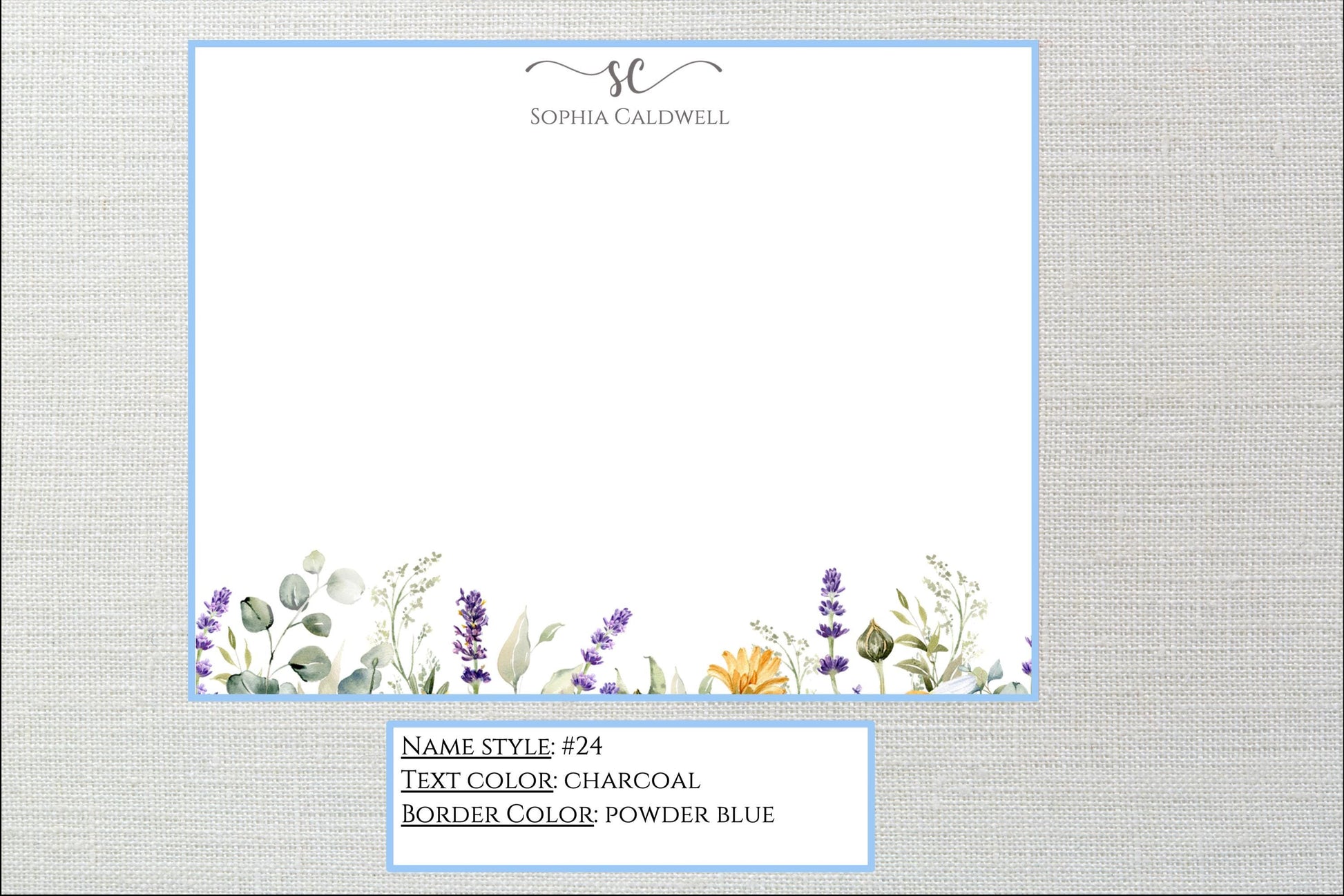 Personalized Stationery Wildflowers, Set of custom note cards with envelopes, Custom Stationery, Professional Stationery, Personalized Gift