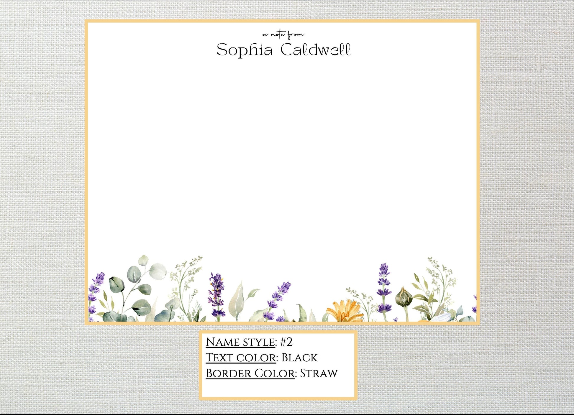 Personalized Stationery Wildflowers, Set of custom note cards with envelopes, Custom Stationery, Professional Stationery, Personalized Gift