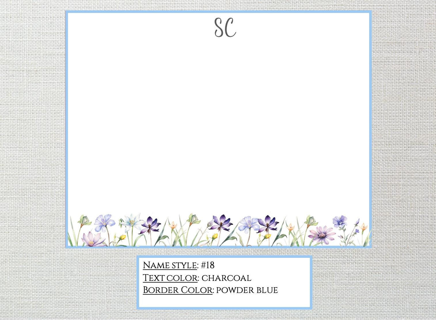 Personalized Stationery Wildflowers, Set of custom note cards with envelopes, Custom Stationery, Professional Stationery, Personalized Gift