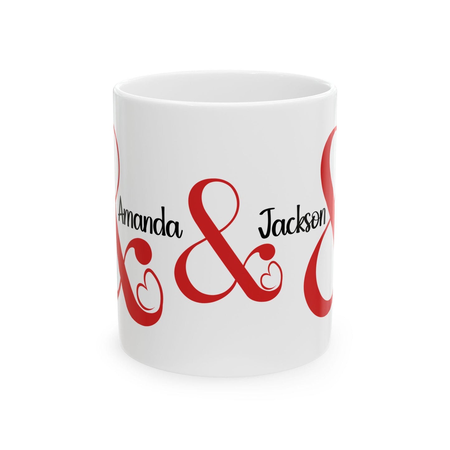 Valentine's Day Personalized Ceramic Mug Set, Couple Coffee Mugs, 11oz, 15oz, Gift for Him and Her, Custom Valentine's Gift