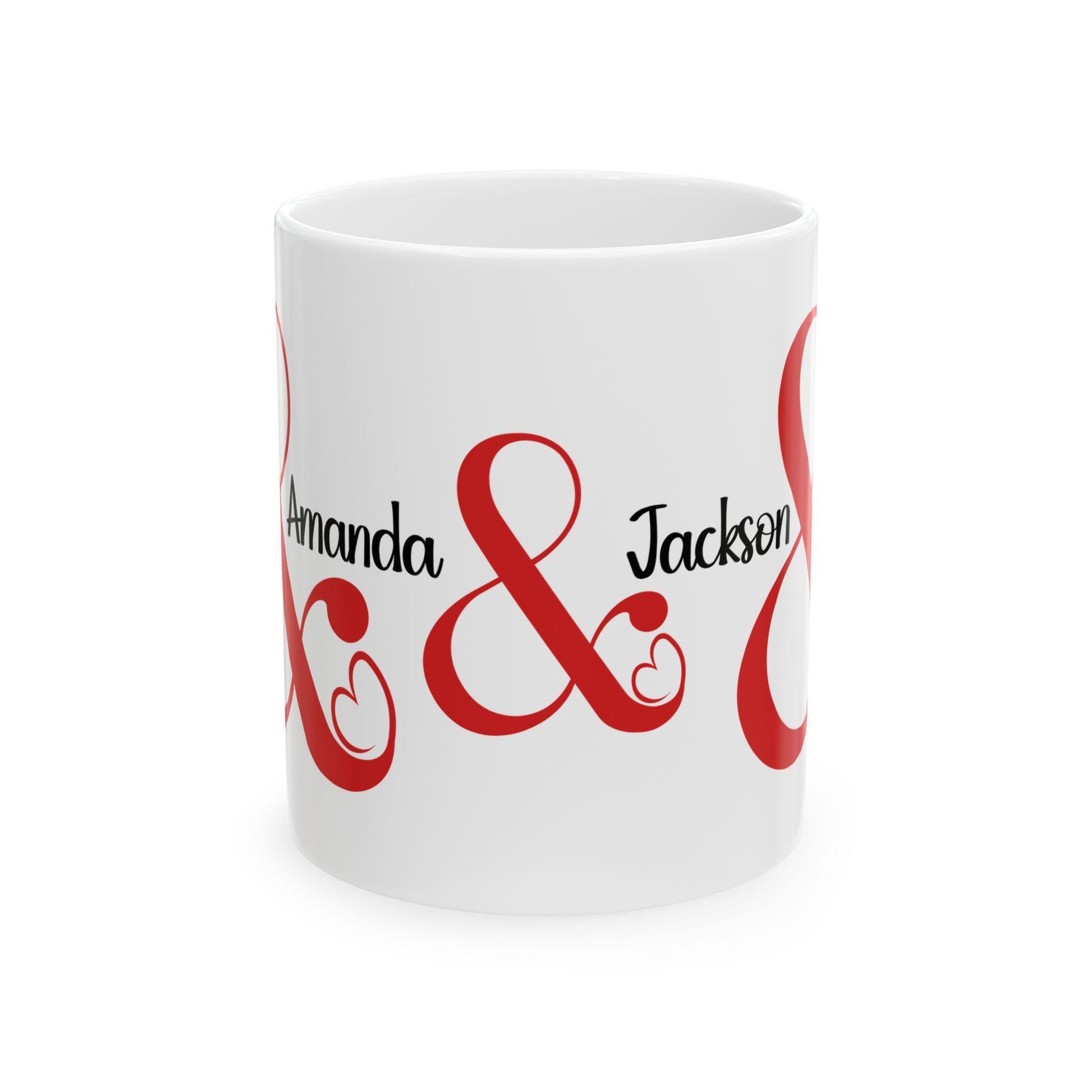 Valentine's Day Personalized Ceramic Mug Set, Couple Coffee Mugs, 11oz, 15oz, Gift for Him and Her, Custom Valentine's Gift