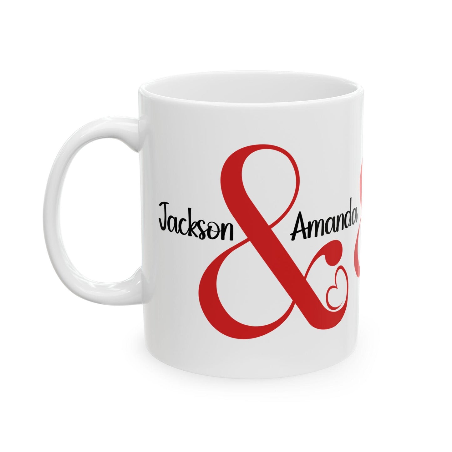 Valentine's Day Personalized Ceramic Mug Set, Couple Coffee Mugs, 11oz, 15oz, Gift for Him and Her, Custom Valentine's Gift
