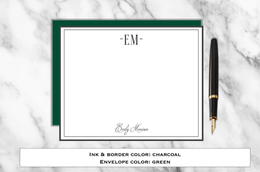 Personalized Stationery - Note Cards & Envelopes - Set of 10