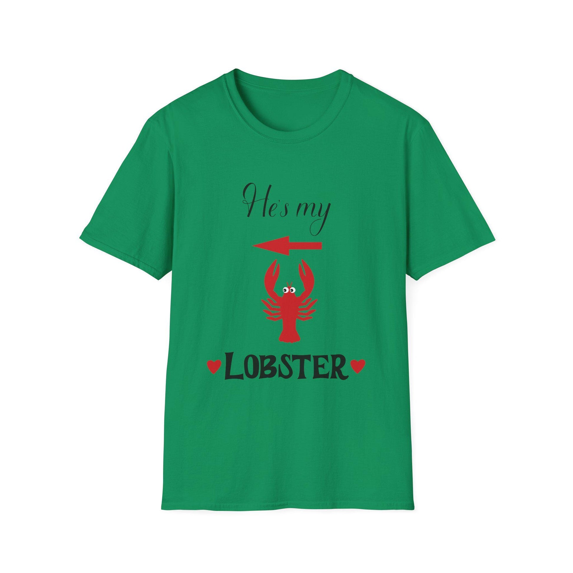 Couple's Unisex Softstyle T-Shirts He's My Lobster She's My Lobster, Engagement Party Gift, Valentine's Day Matching Tees, Couple's Gift