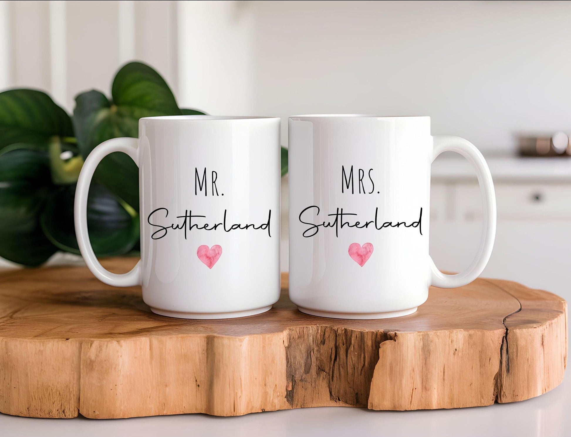 Couple's Mug Set, Mr and Mrs Mugs, Valentine's Day Gift, Wedding Gift, Anniversary Gift, Couple Gift