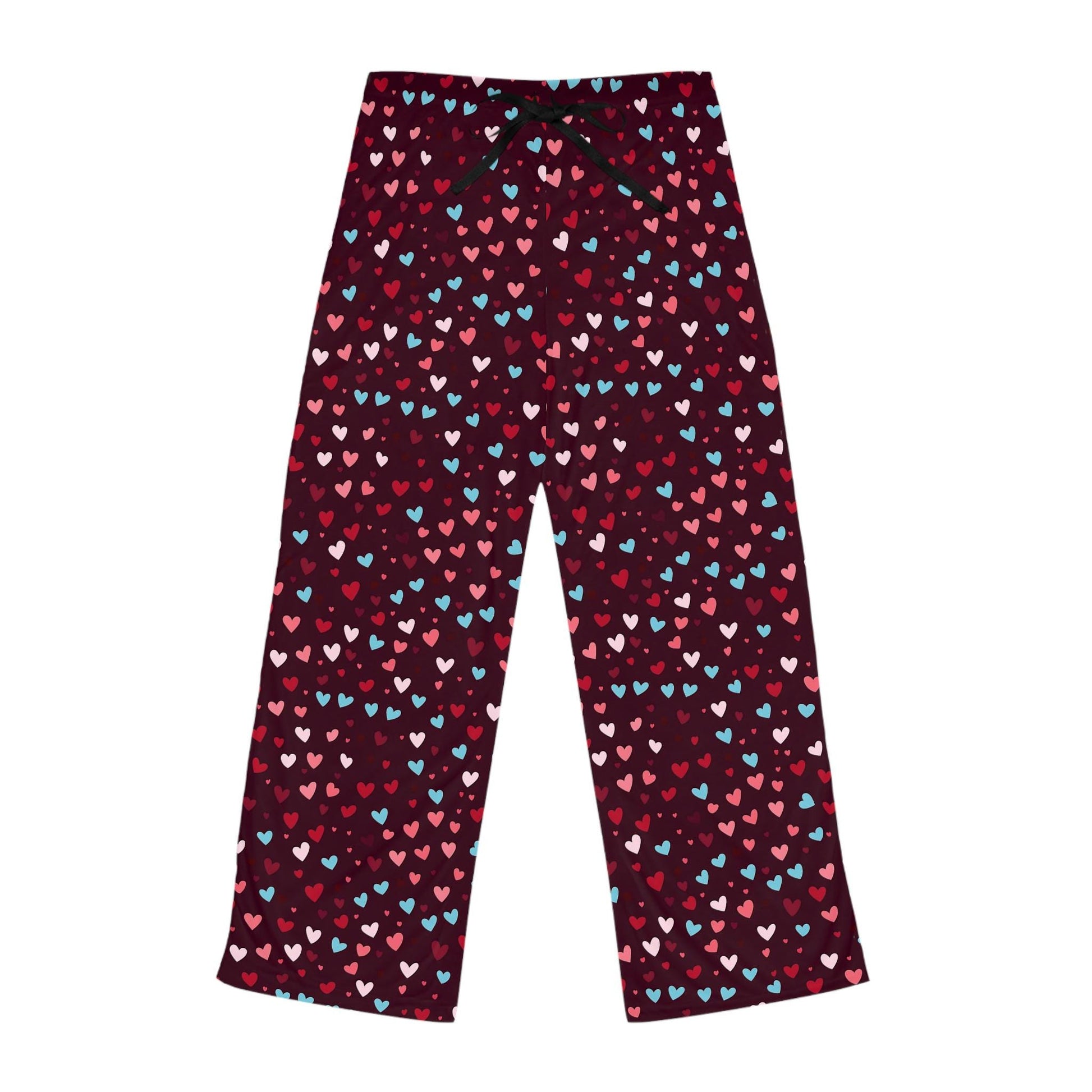 Heart Pattern Women's Pajama Pants, Valentine's Day Gift, Anniversary Pajamas, Comfy Sleepwear, Cute Lounge Pants