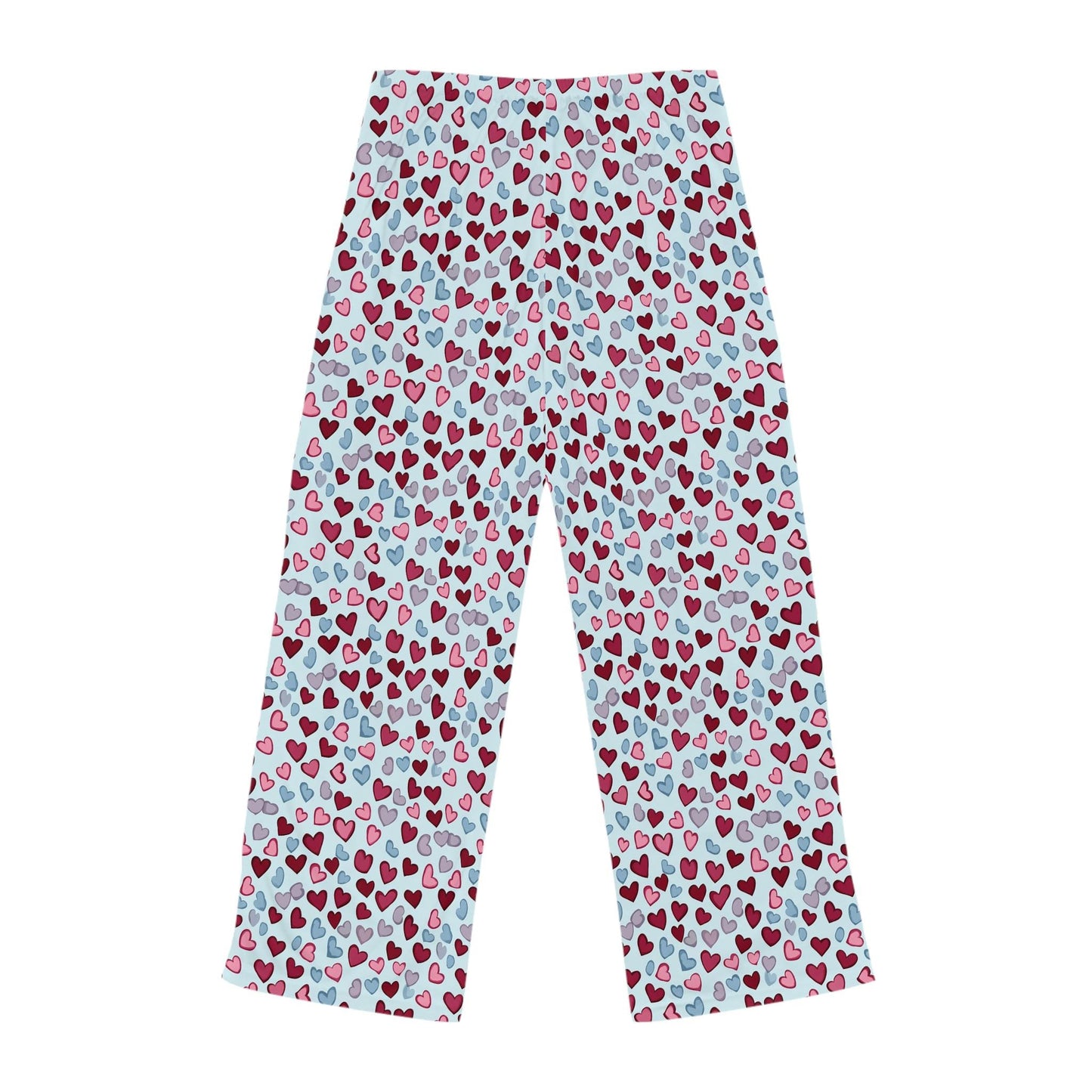 Heart Pattern Women's Pajama Pants, Cute Valentine's Day Lounge Pants, Comfy Anniversary Sleepwear, Gift for Her, Cozy Nightwear
