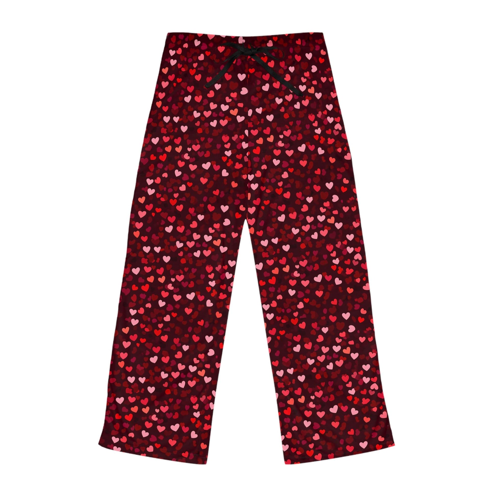 Heart Pattern Women's Pajama Pants, Cute Lounge Wear for Valentine's Day, Cozy Sleepwear, Anniversary Gift, Nighttime Apparel