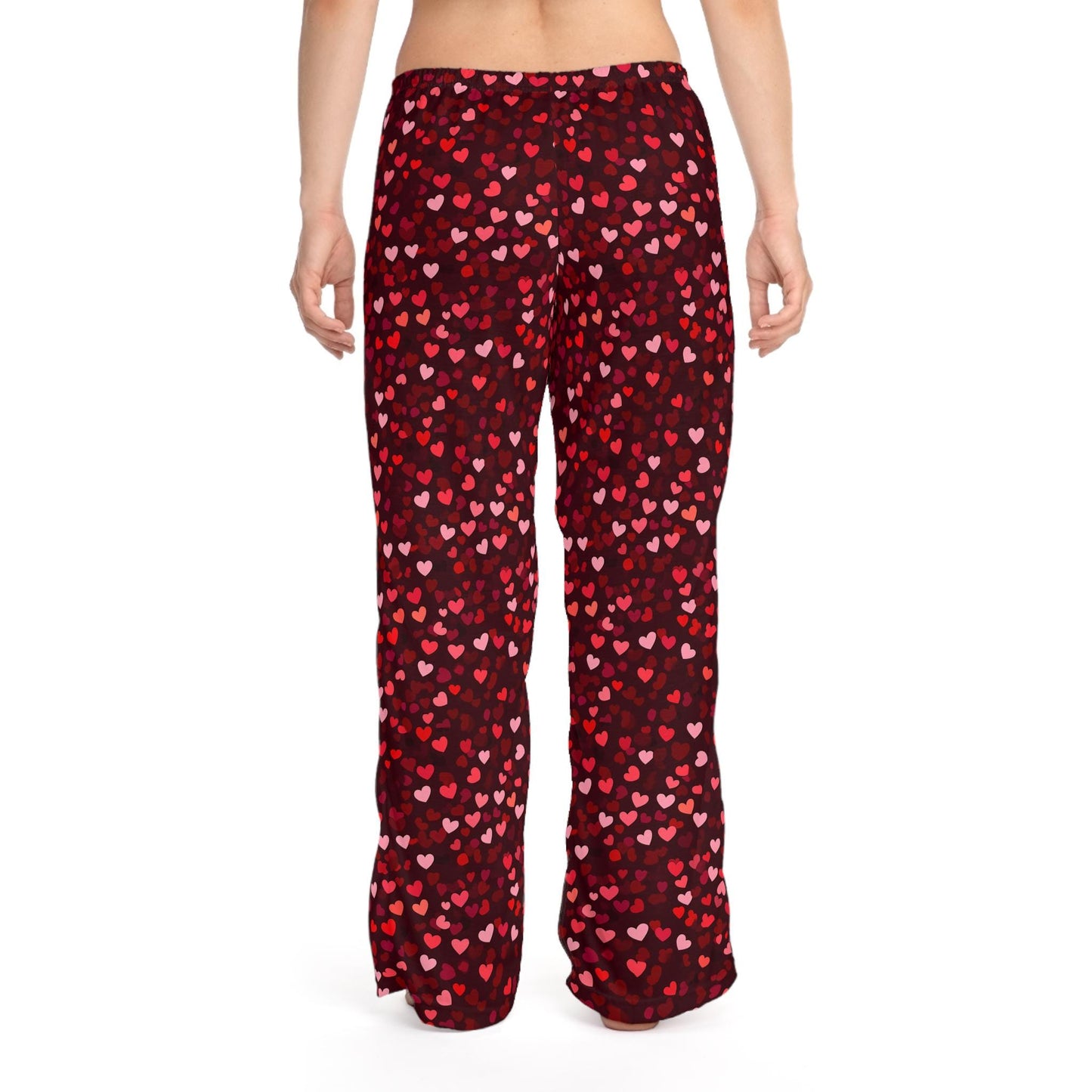 Heart Pattern Women's Pajama Pants, Cute Lounge Wear for Valentine's Day, Cozy Sleepwear, Anniversary Gift, Nighttime Apparel