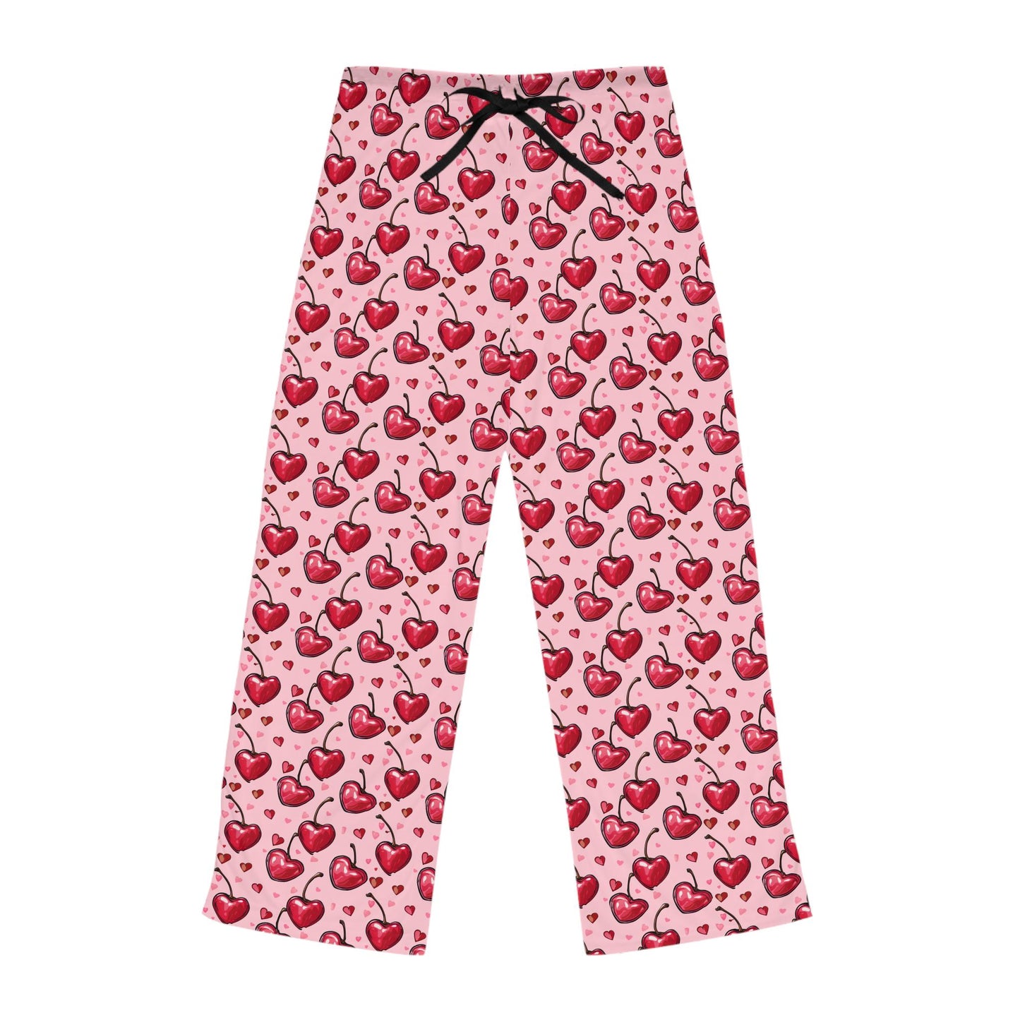 Cherry Heart Women's Pajama Pants, Comfy Lounge Wear for Everyday or Gifting on Valentine's Day, Birthdays, Anniversaries, Cute Sleepwear