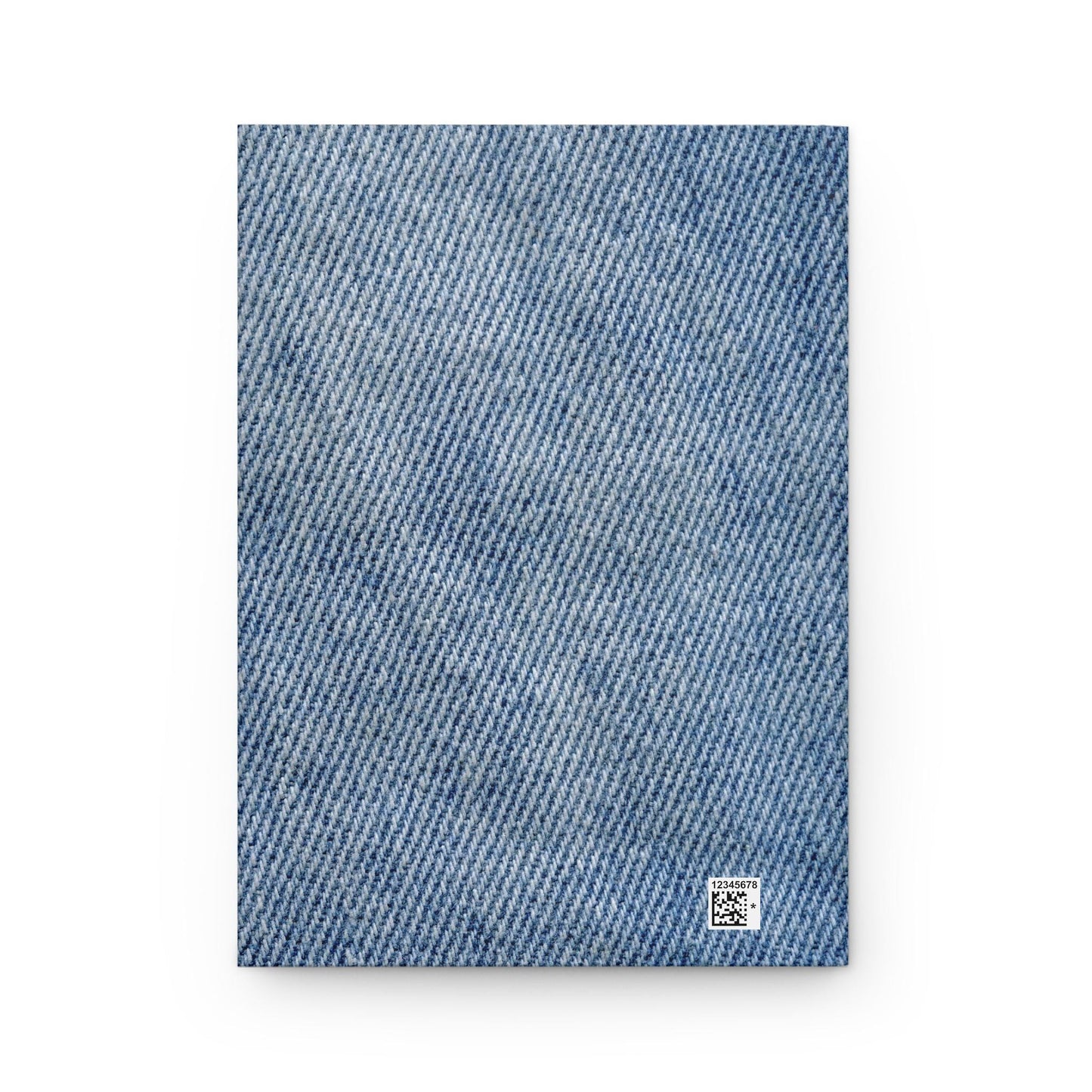 Denim Print Hardcover Journal, Personalized Name Matte Notebook, Gift for Writer, Scrapbook, Custom Diary