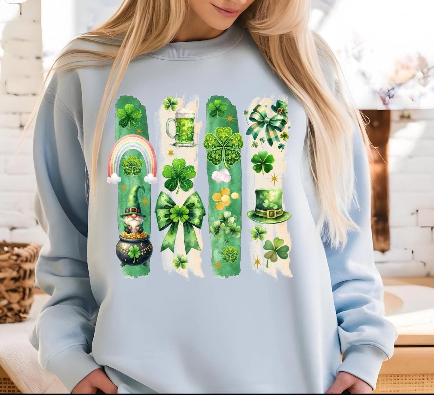 St. Patrick's Day Sweatshirt, Unisex Shamrock Sweater, Lucky Green Sweatshirt, Holiday Fashion, Cozy Gift Idea, Comfort Colors Sweatshirt