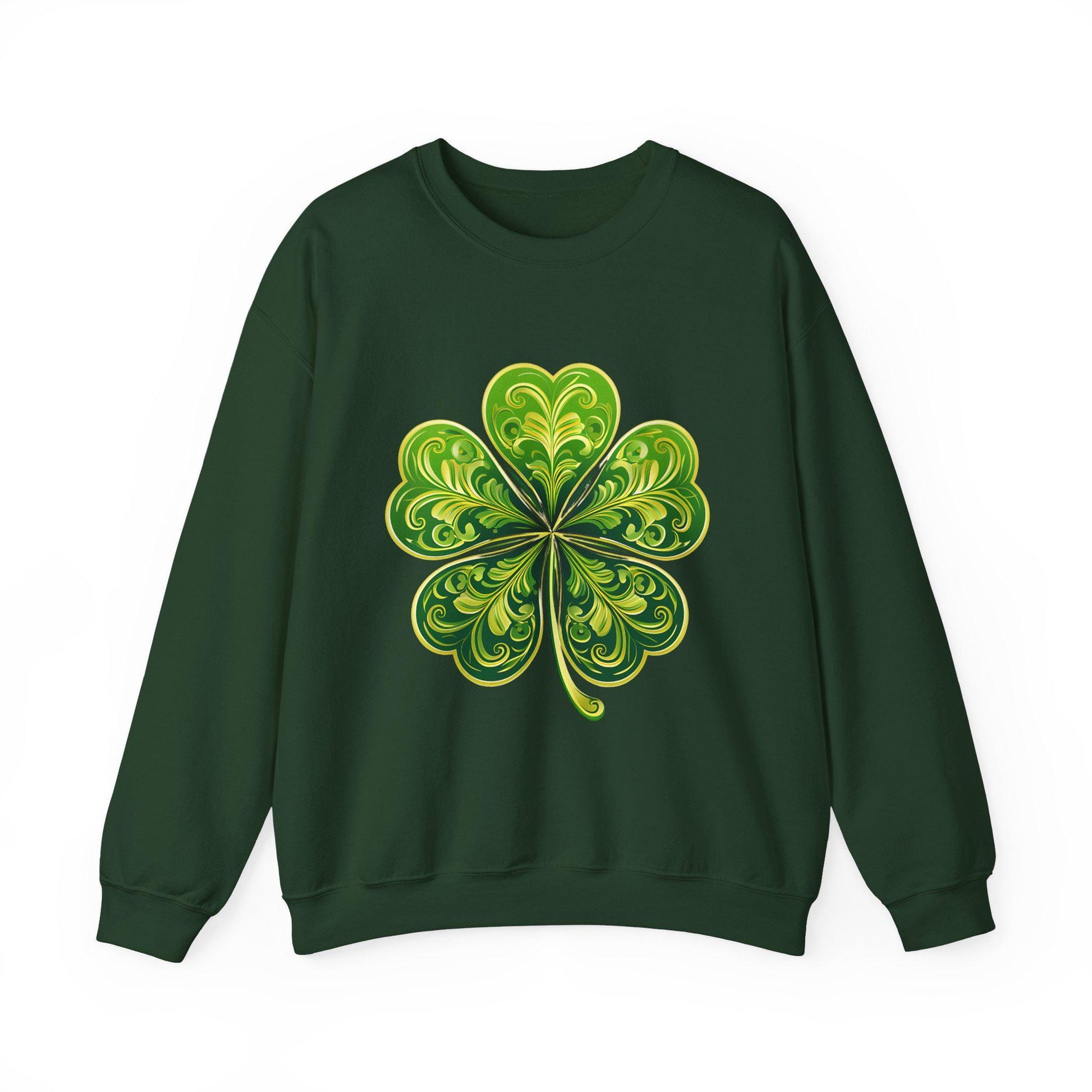 Saint Patrick's Day Shamrock Sweatshirt, Unisex Crewneck Jumper, Irish Gift, St. Paddy's Day, Green Pullover, Lucky Charm, Celtic Apparel