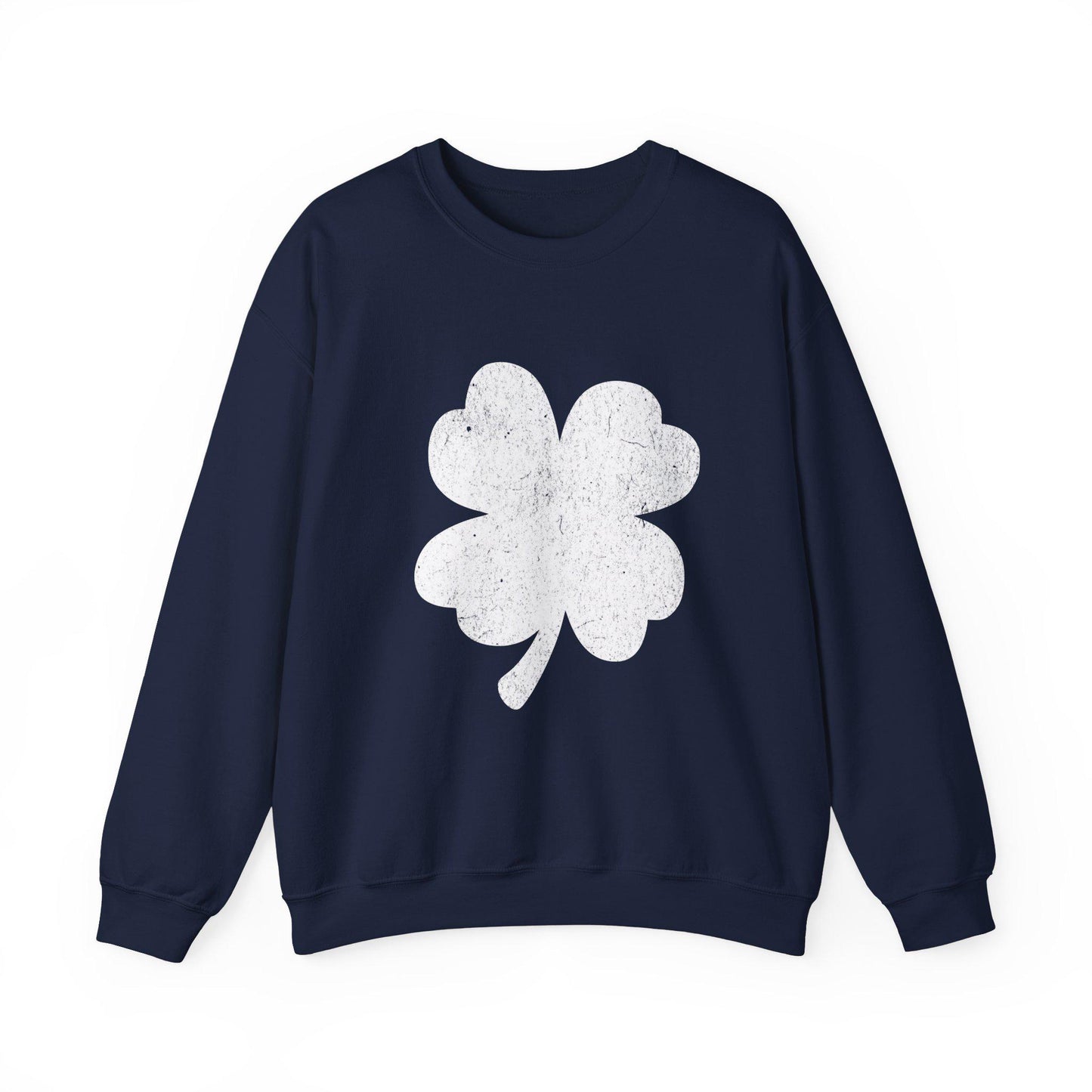 St Patrick's Day Shamrock Distressed Sweatshirt, Unisex Crewneck Jumper, Cozy Top for Irish Celebrations, Trendy Year-Round Casual Wear,