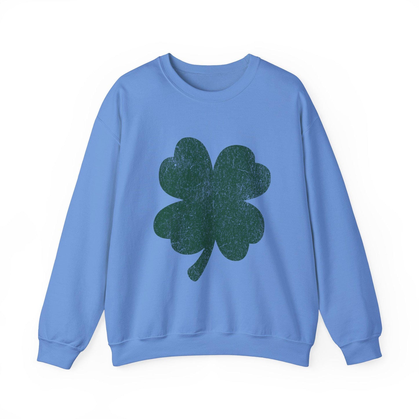 St Patrick's Day Shamrock Distressed Sweatshirt, Unisex Crewneck Jumper, Cozy Top for Irish Celebrations, Trendy Year-Round Casual Wear,