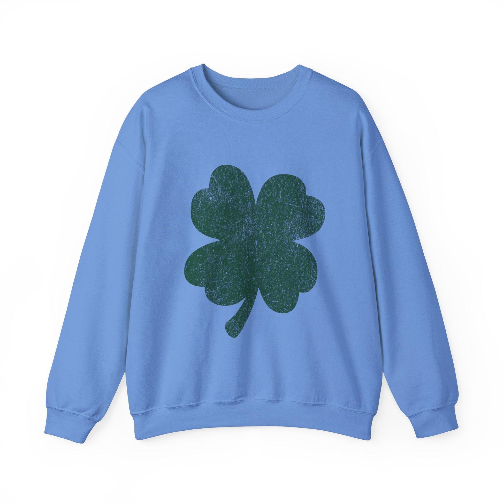 St Patrick's Day Shamrock Distressed Sweatshirt, Unisex Crewneck Jumper, Cozy Top for Irish Celebrations, Trendy Year-Round Casual Wear,