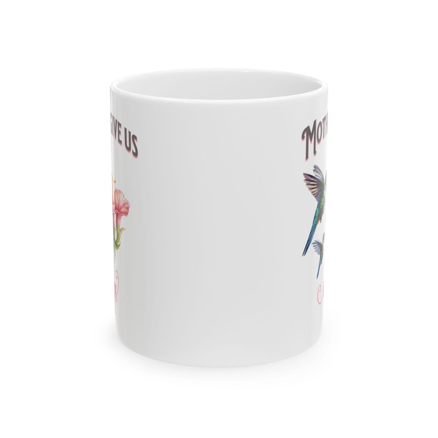 Hummingbird Mother's Day Ceramic Mug, Gift for Mom, Christmas Present, Birthday Gift, Motherhood Tribute Mug