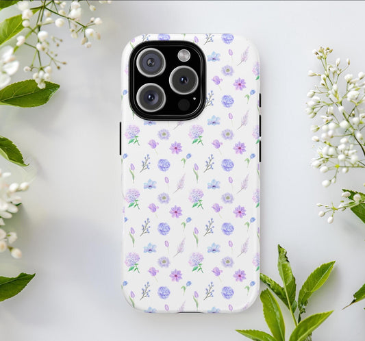 Phone Case, Colorful Wildflower Pattern Tough Cases, Protective Phone Cover, Floral Print Phone Accessories, Dainty Flower Phone Shell,