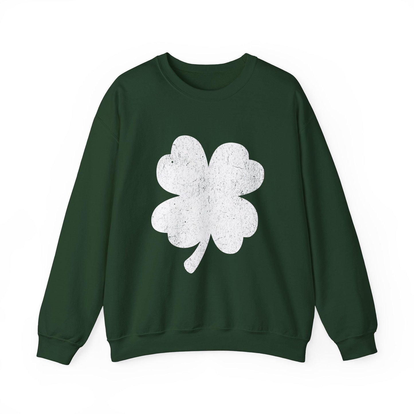 St Patrick's Day Shamrock Distressed Sweatshirt, Unisex Crewneck Jumper, Cozy Top for Irish Celebrations, Trendy Year-Round Casual Wear,