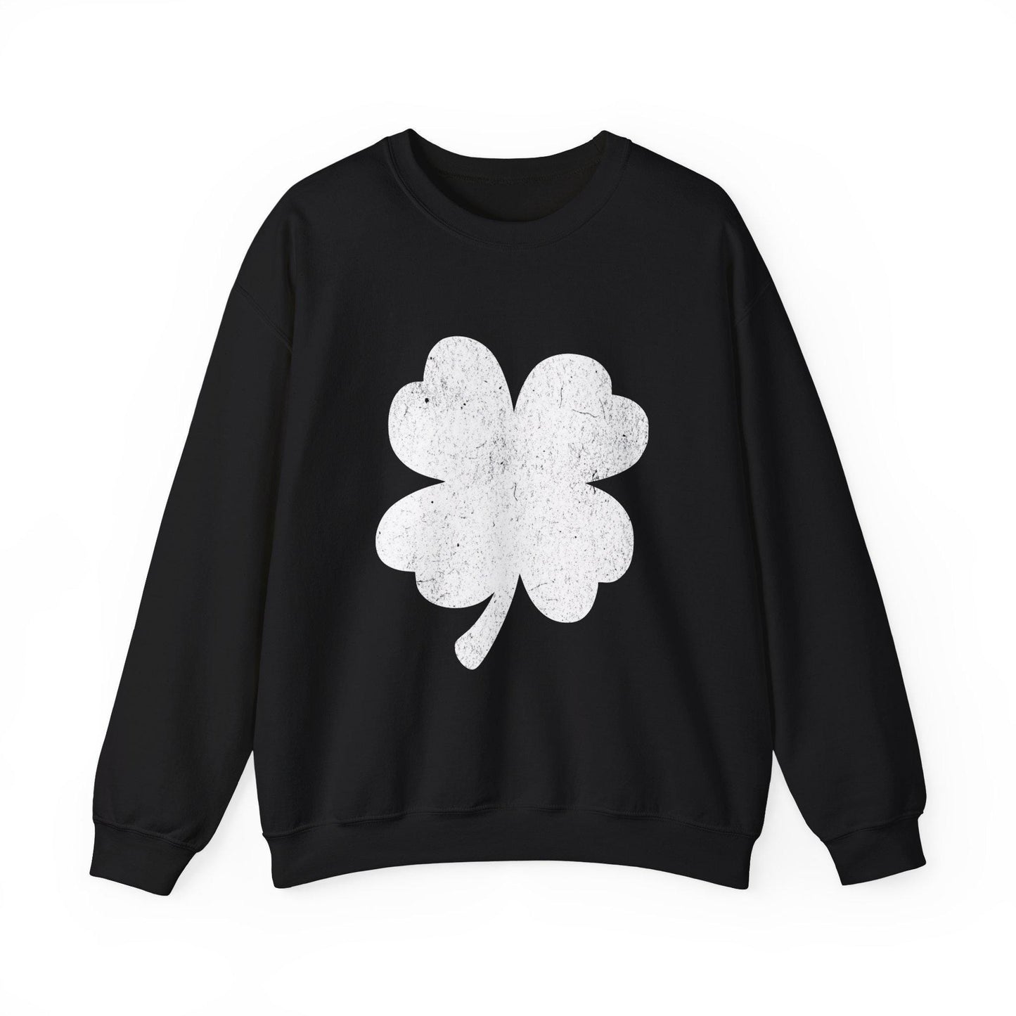 St Patrick's Day Shamrock Distressed Sweatshirt, Unisex Crewneck Jumper, Cozy Top for Irish Celebrations, Trendy Year-Round Casual Wear,