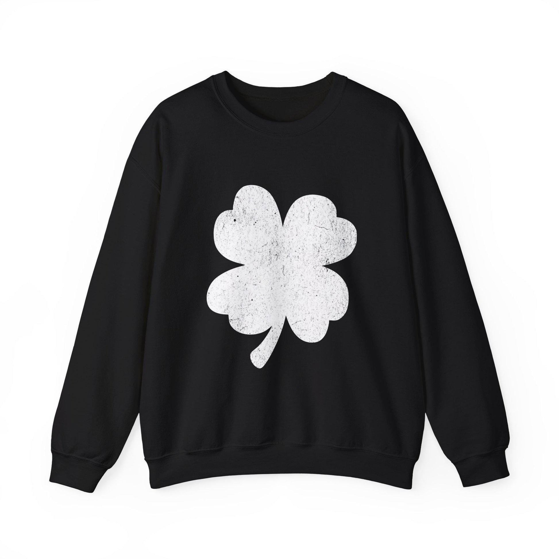 St Patrick's Day Shamrock Distressed Sweatshirt, Unisex Crewneck Jumper, Cozy Top for Irish Celebrations, Trendy Year-Round Casual Wear,