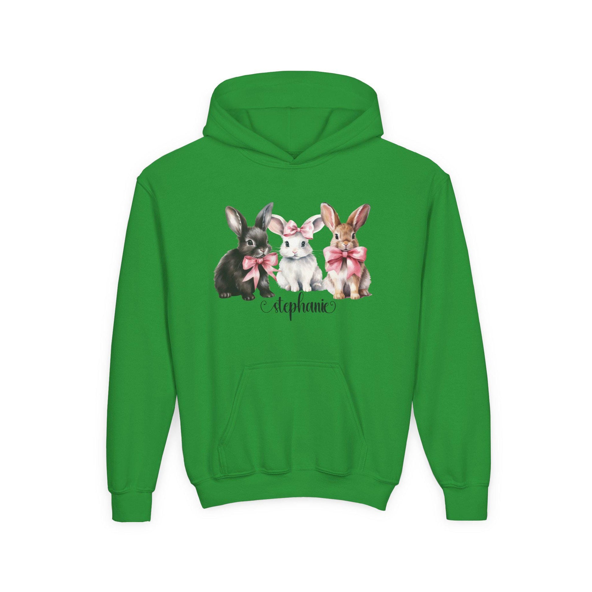 Personalized kids Easter Sweatshirt, Easter Bunny Kids Hoodie, Child's Name Bunny Hooded Sweatshirt, Easter Bunny Kids Jumper, Easter Kid's