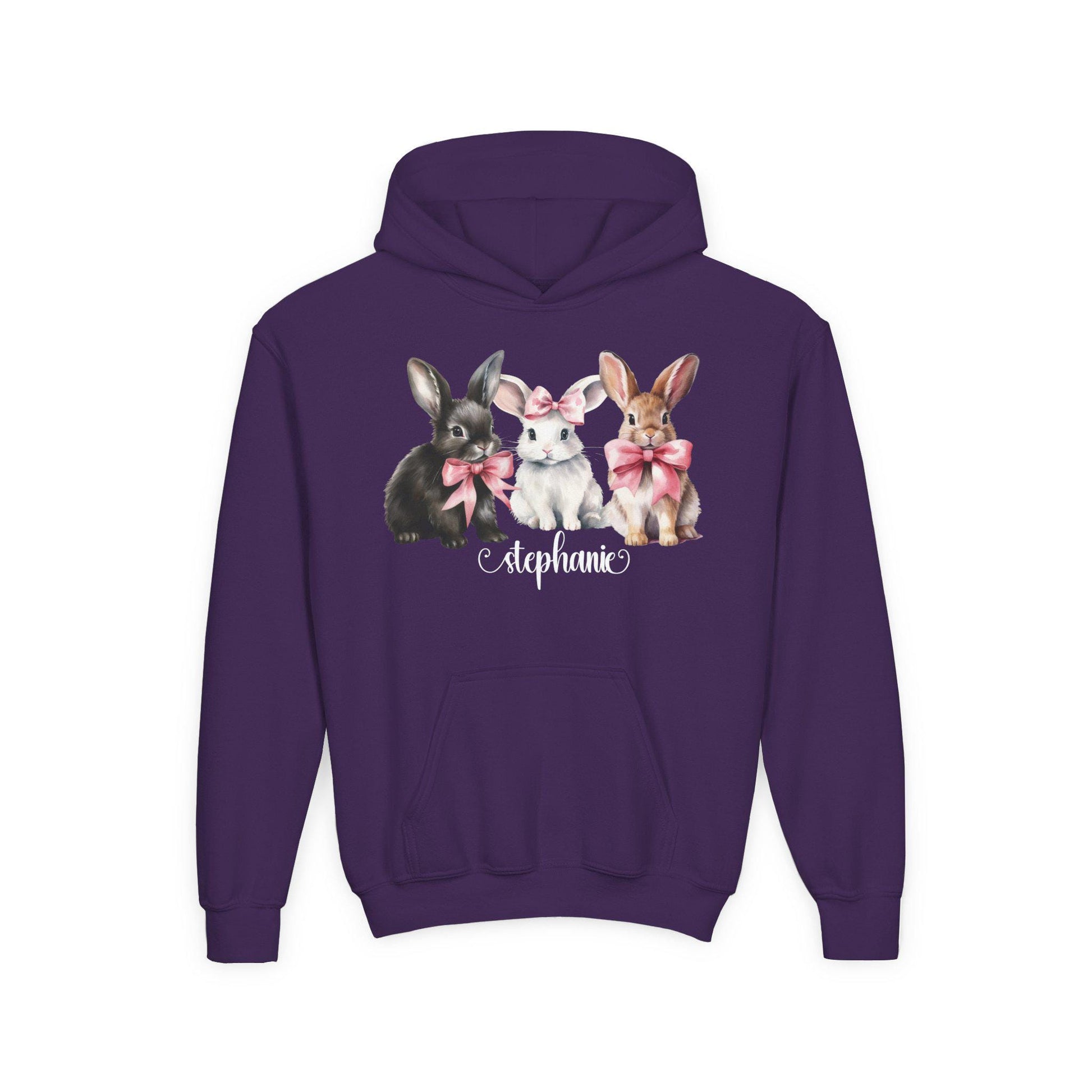Personalized kids Easter Sweatshirt, Easter Bunny Kids Hoodie, Child's Name Bunny Hooded Sweatshirt, Easter Bunny Kids Jumper, Easter Kid's