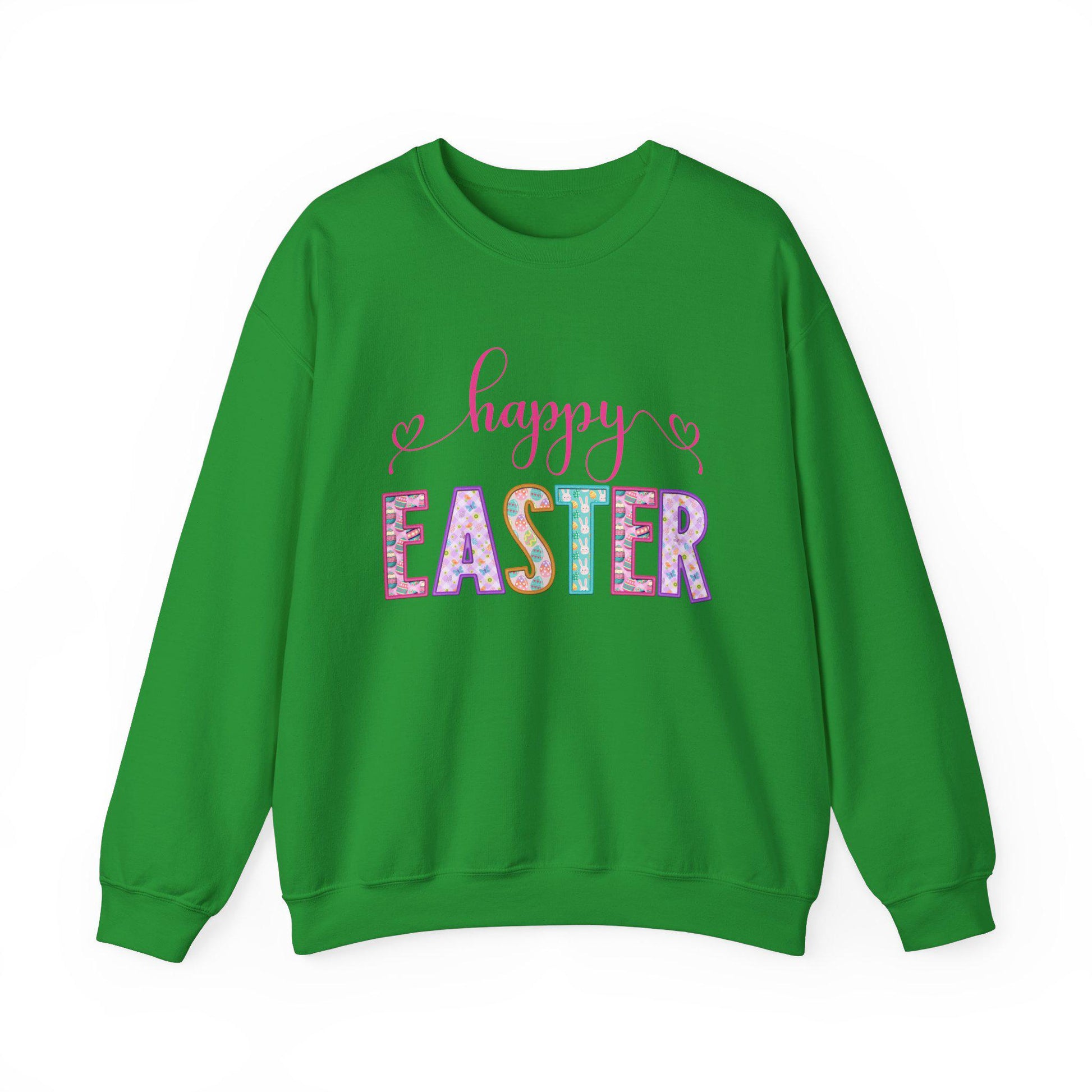 Happy Easter Sweatshirt, Happy Easter Unisex Crewneck Sweatshirt, Easter Sweater, Sweatshirt for Easter, Embroidered Easter Sweatshirt