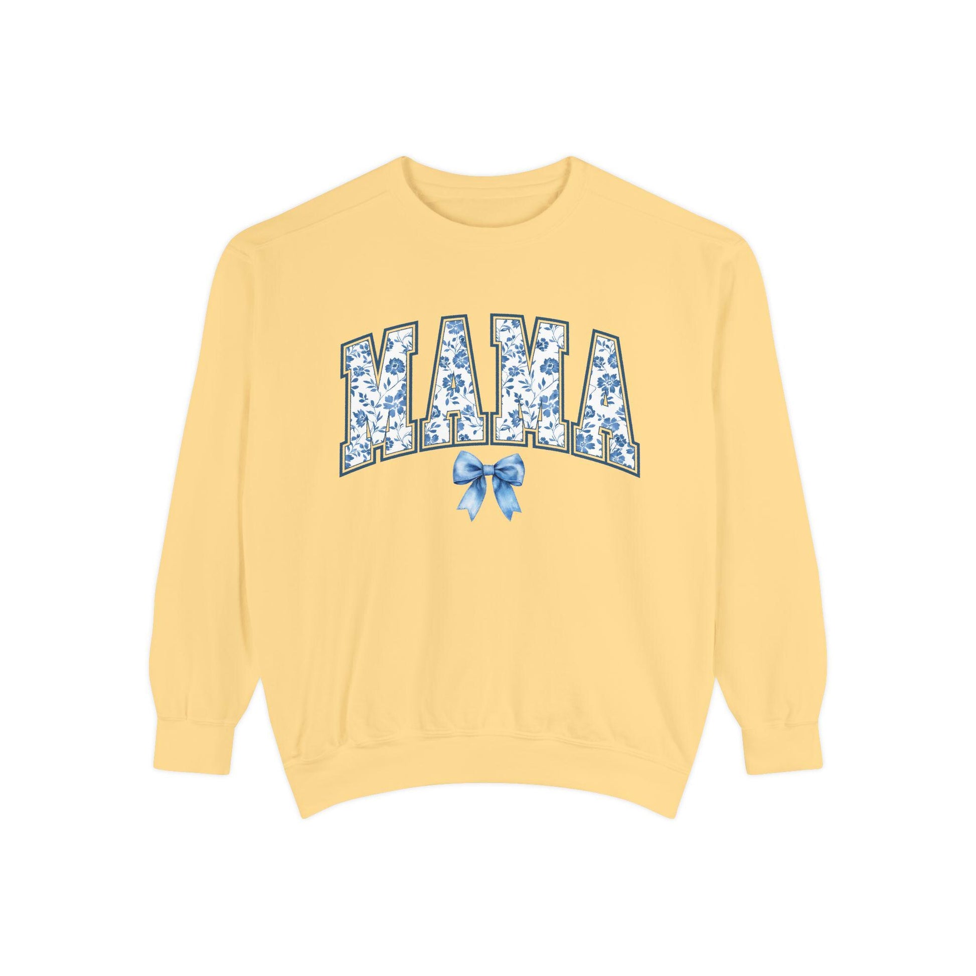 Chinoiserie Floral "Mama" Sweatshirt, Gift for Mother, Cozy Family Sweatshirt, Unique Mom Apparel, Mother's Day Gift
