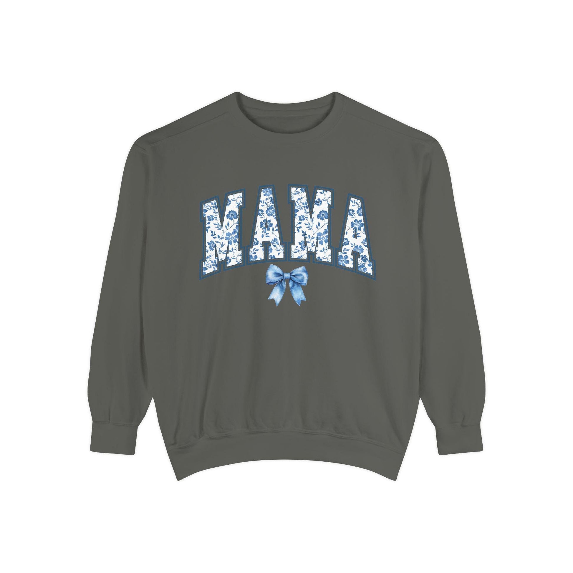 Chinoiserie Floral "Mama" Sweatshirt, Gift for Mother, Cozy Family Sweatshirt, Unique Mom Apparel, Mother's Day Gift