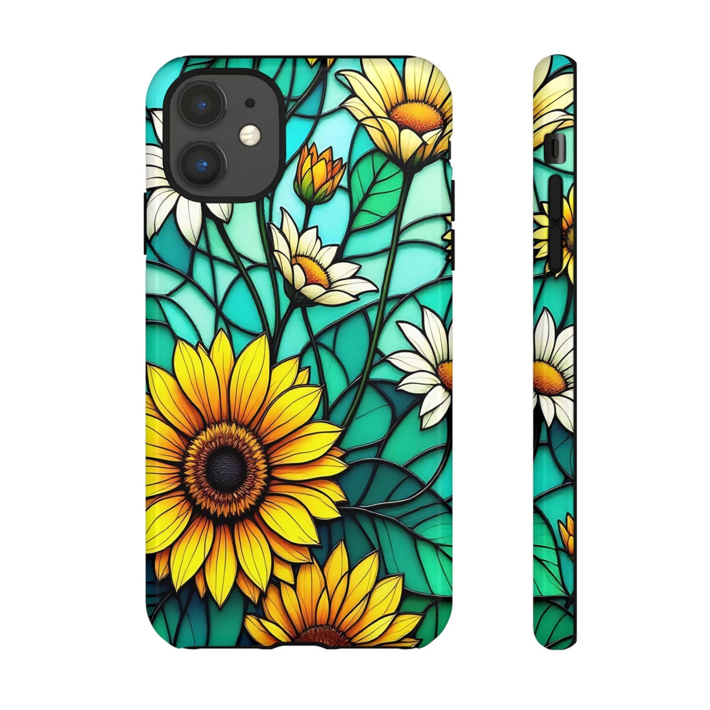 Copy of Stained Glass Floral Phone Case, Tough Cases, Colorful Flower Design, Artistic Phone Cover, iphone 11 12 13 14 15 16