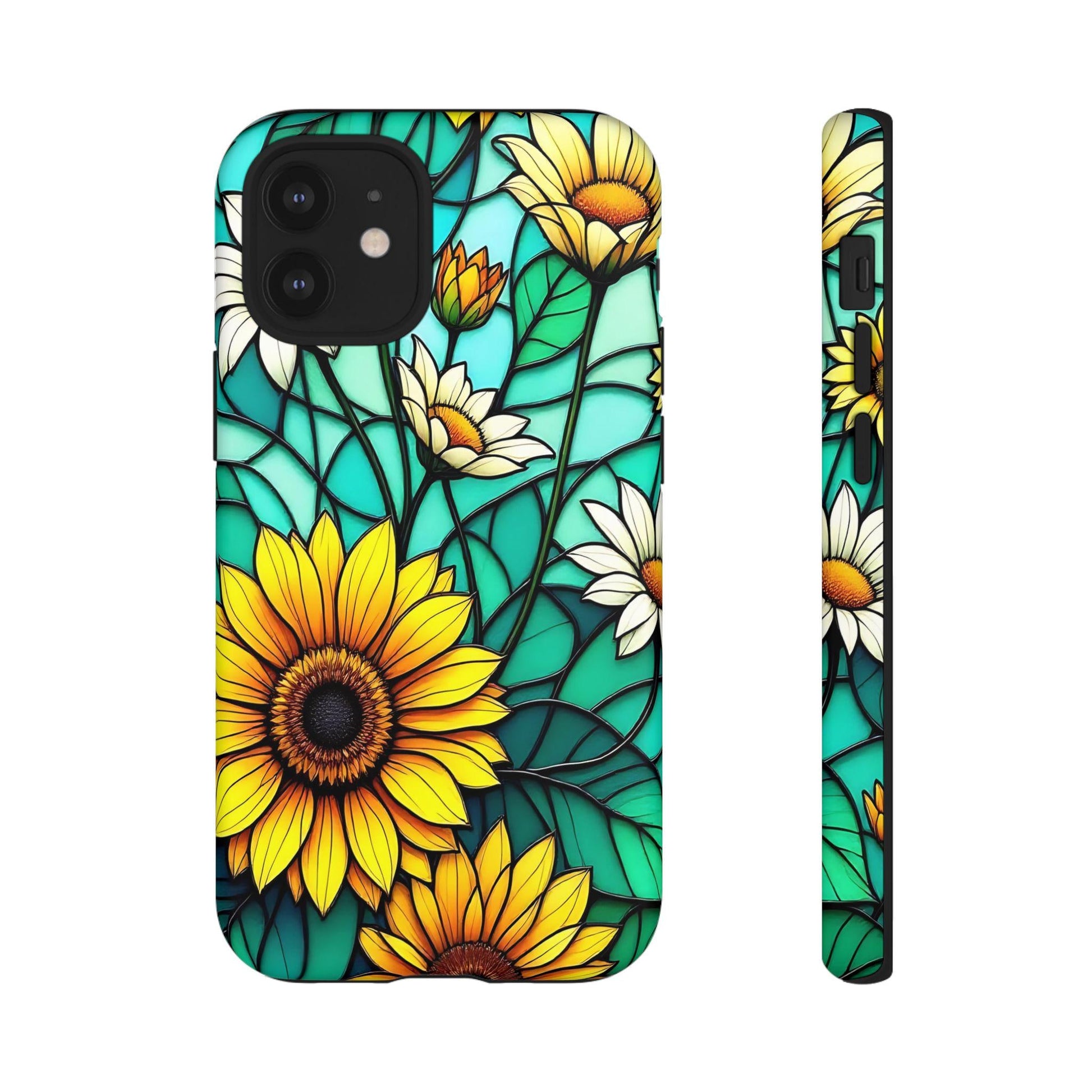 Copy of Stained Glass Floral Phone Case, Tough Cases, Colorful Flower Design, Artistic Phone Cover, iphone 11 12 13 14 15 16