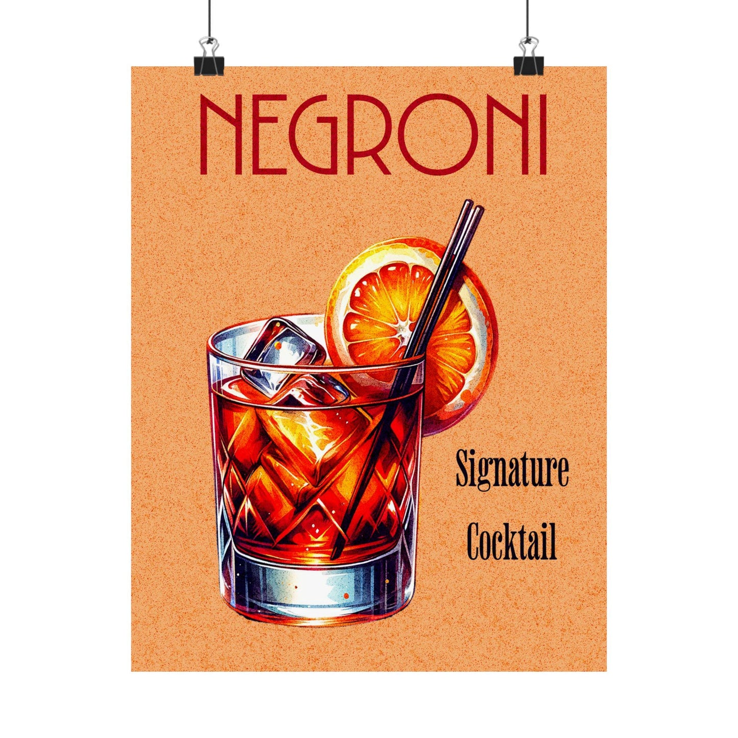 Negroni Cocktail Poster | Vintage Bar Art, Wall Art, Gift for Bartender, Cocktail Lover, Kitchen Wall Decor, Retro Art