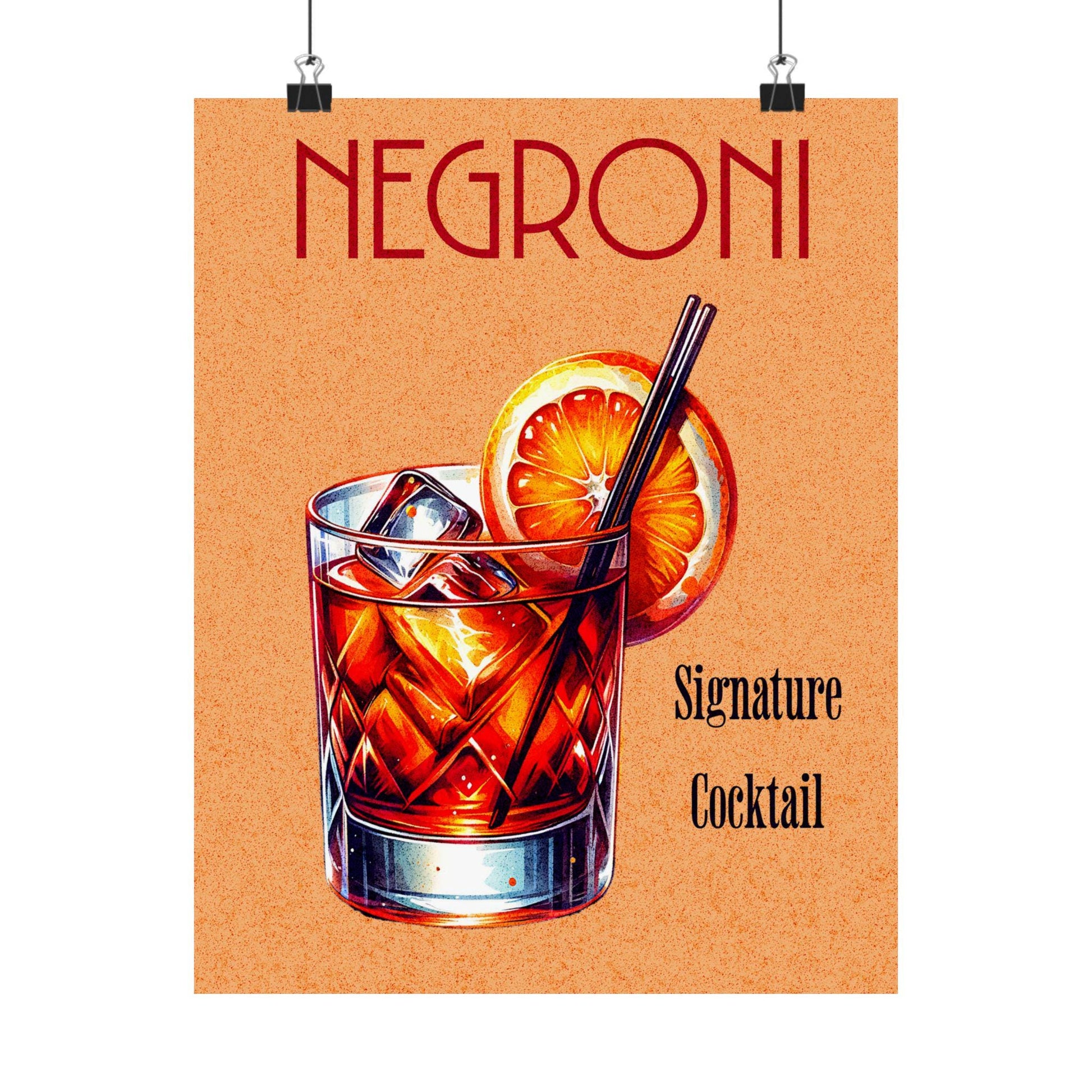 Negroni Cocktail Poster | Vintage Bar Art, Wall Art, Gift for Bartender, Cocktail Lover, Kitchen Wall Decor, Retro Art