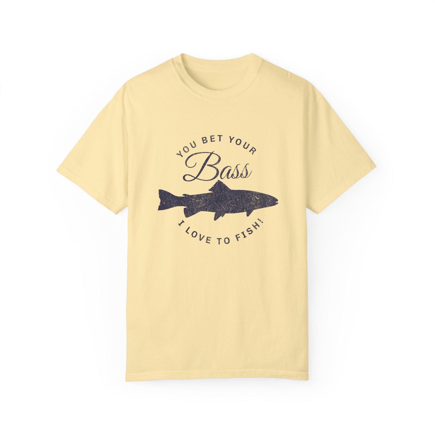 Funny Fishing T-shirt, I Love to Fish Tee, Garment-Dyed Shirt, Bass Fishing Gift, Angler Humor Apparel