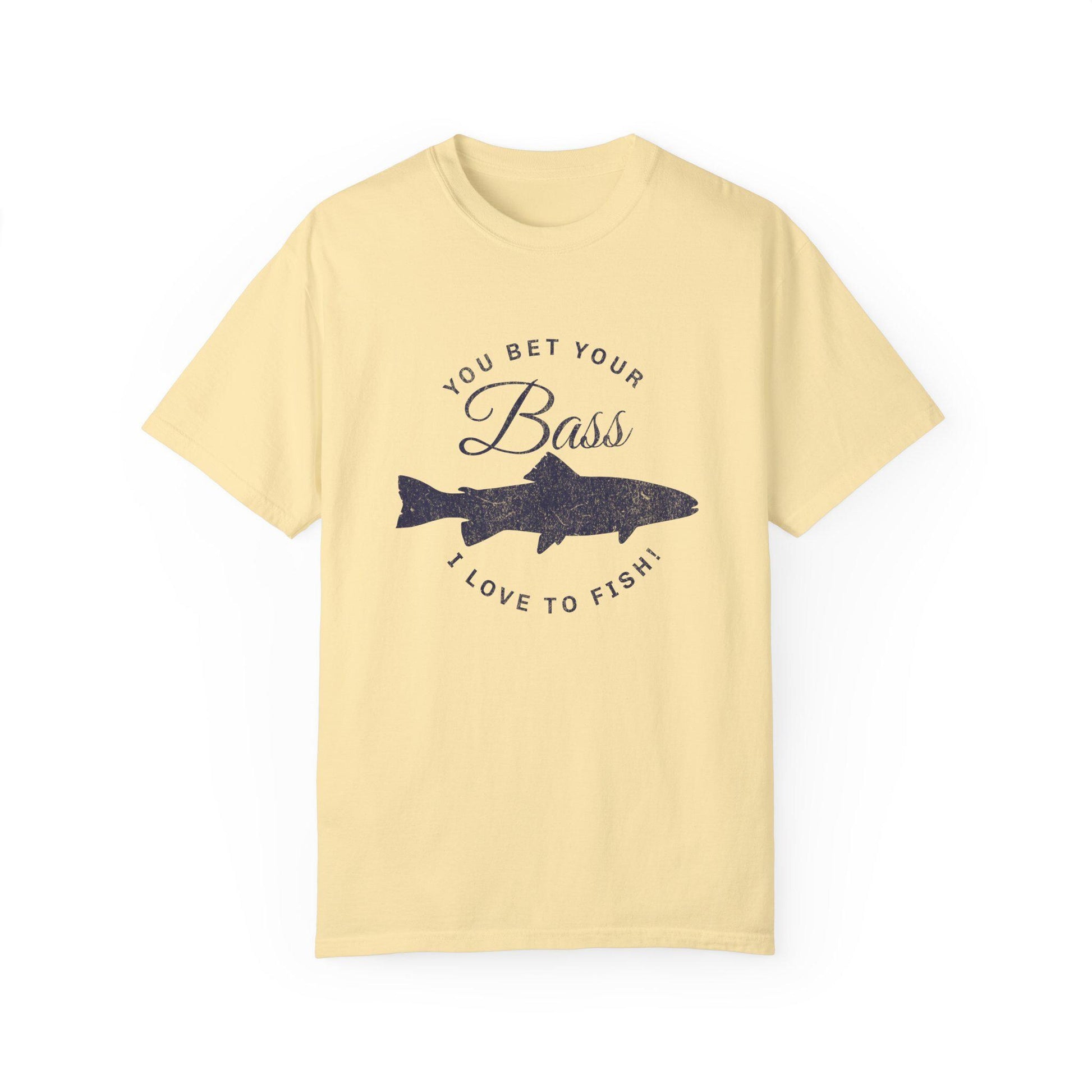 Funny Fishing T-shirt, I Love to Fish Tee, Garment-Dyed Shirt, Bass Fishing Gift, Angler Humor Apparel
