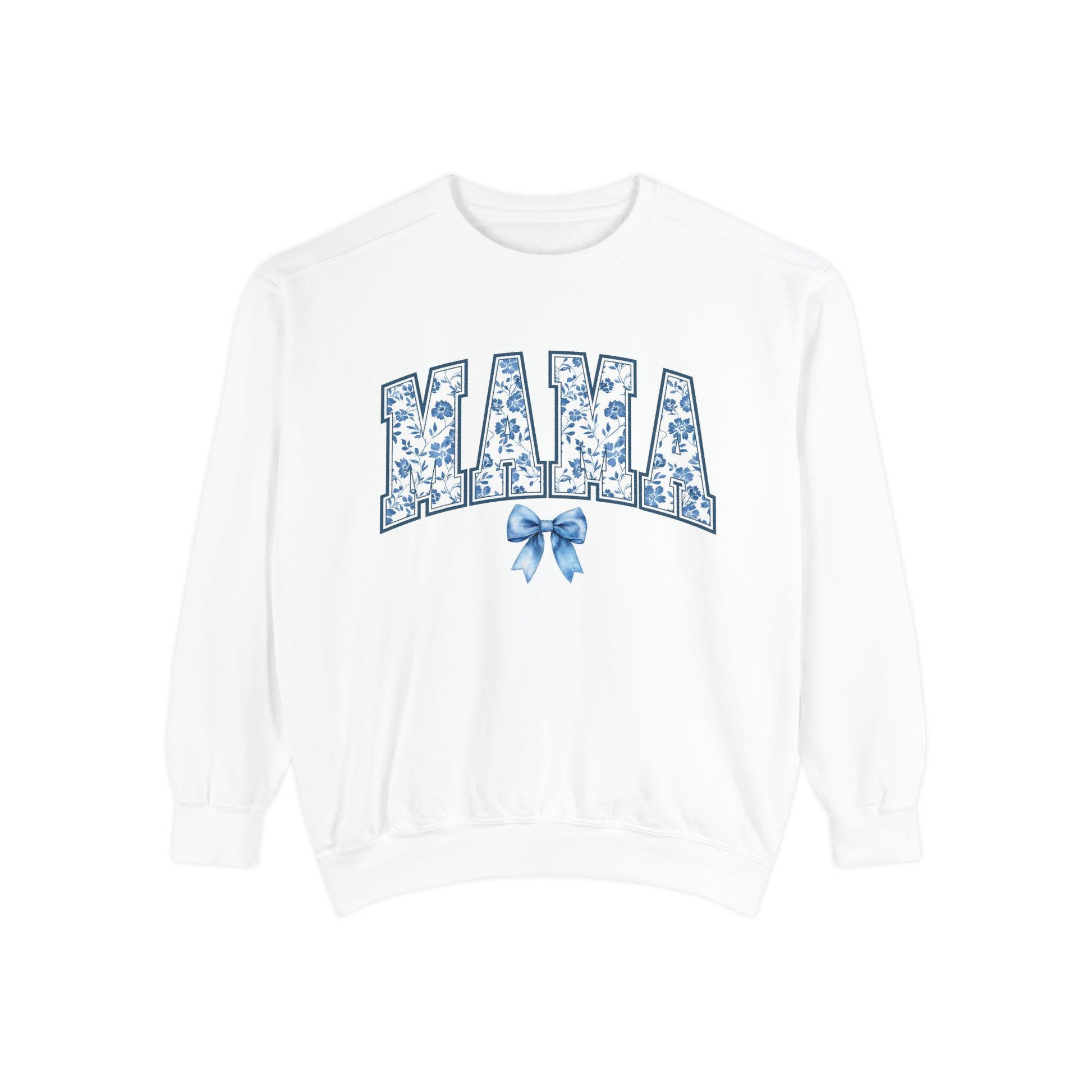 Chinoiserie Floral "Mama" Sweatshirt, Gift for Mother, Cozy Family Sweatshirt, Unique Mom Apparel, Mother's Day Gift